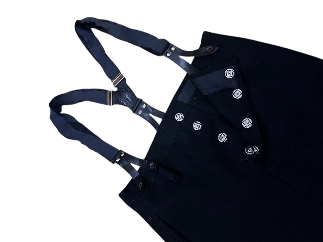 Yohji Yamamoto YOHJI YAMAMOTO WOOL SUSPENDER SKIRT Size 32" / US 10 / IT 46 - 10 Thumbnail