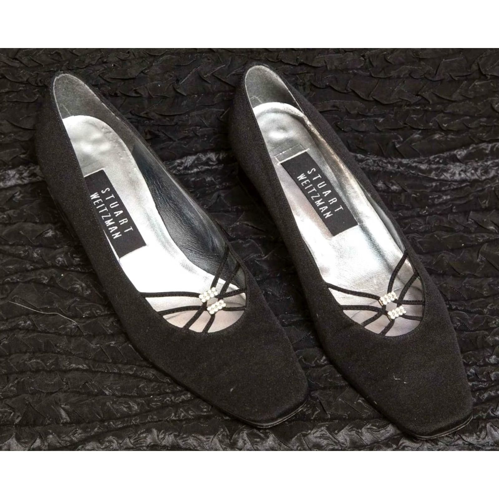 Stuart Weitzman Stuart Weitzman Black Womens Heels 7 M - Leather Platforms & Wedges, Mid Heel, Spain, US Size 7, Women, Black, Stuart Weitzman, Heel, Leather, 90s? Size US 7 / IT 37 - 5 Thumbnail