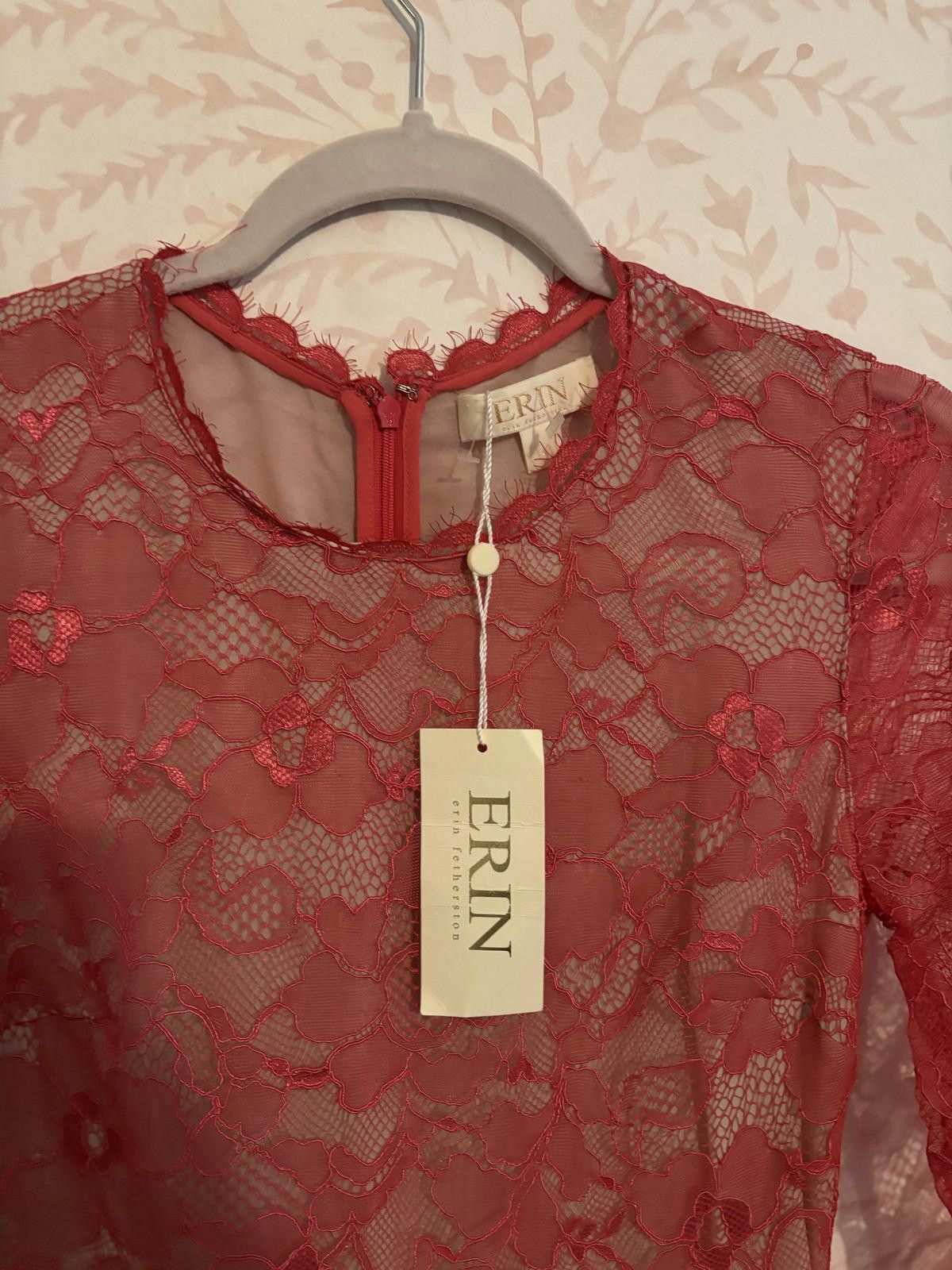 Designer NWT Erin Fetherston Rosebud Fit/Flare Lace Long Sleeve Dress Size S / US 4 / IT 40 - 5 Thumbnail