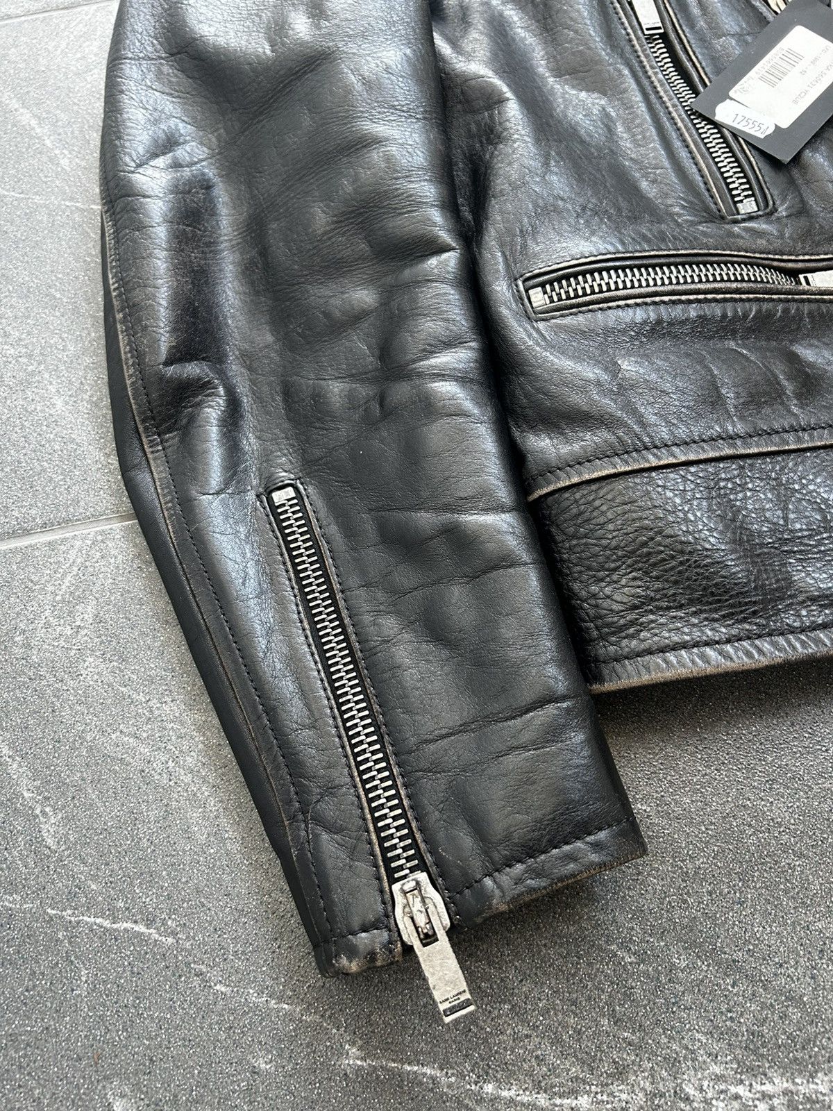 Saint Laurent Paris Saint Laurent Ramones leather jacket with big logo on back Size US L / EU 52-54 / 3 - 8 Thumbnail