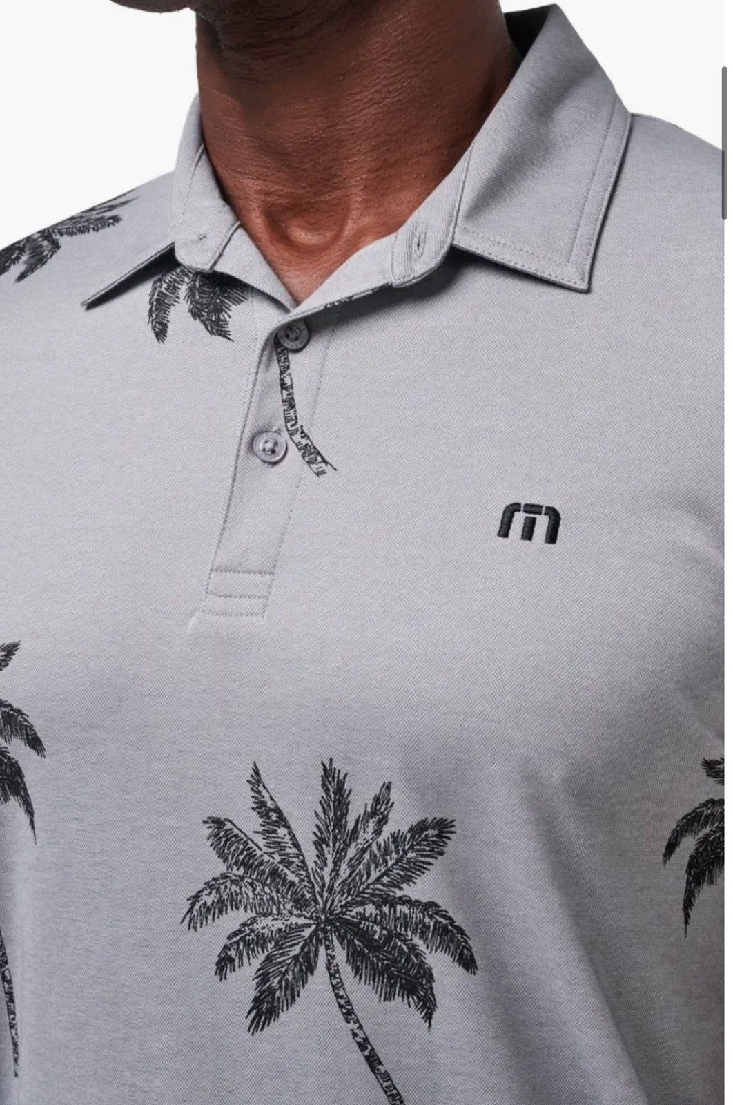 TravisMathew New Men’s Travis Mathew Size Heather Gray Mesic Palm Tree Po Size US M / EU 48-50 / 2 - 4 Thumbnail