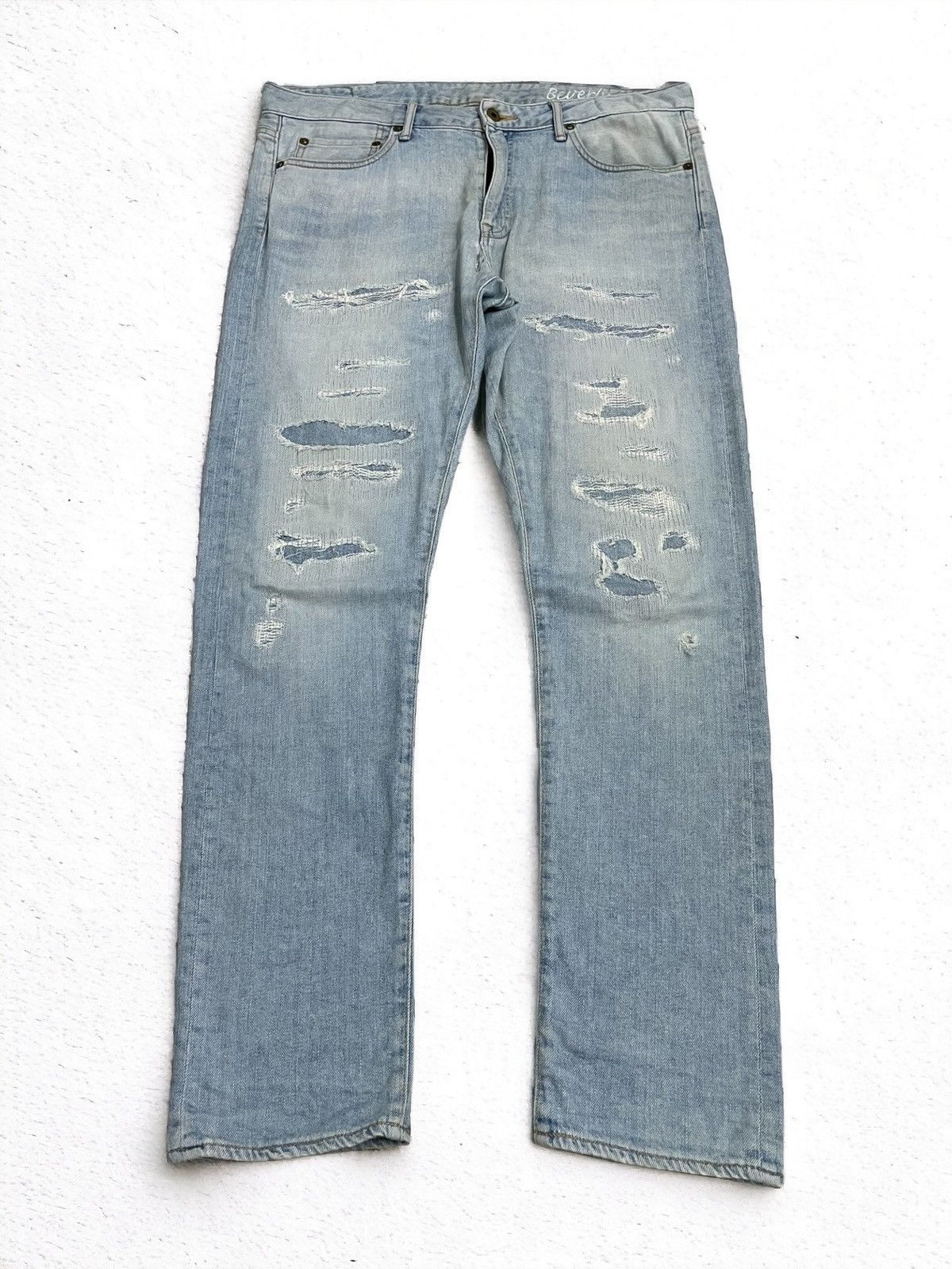 Japan Blue × Japanese Brand Japan Blue Stretch Denim Knotwood Bug Indigo Distress Design Size US 34 / EU 50 - 1 Thumbnail