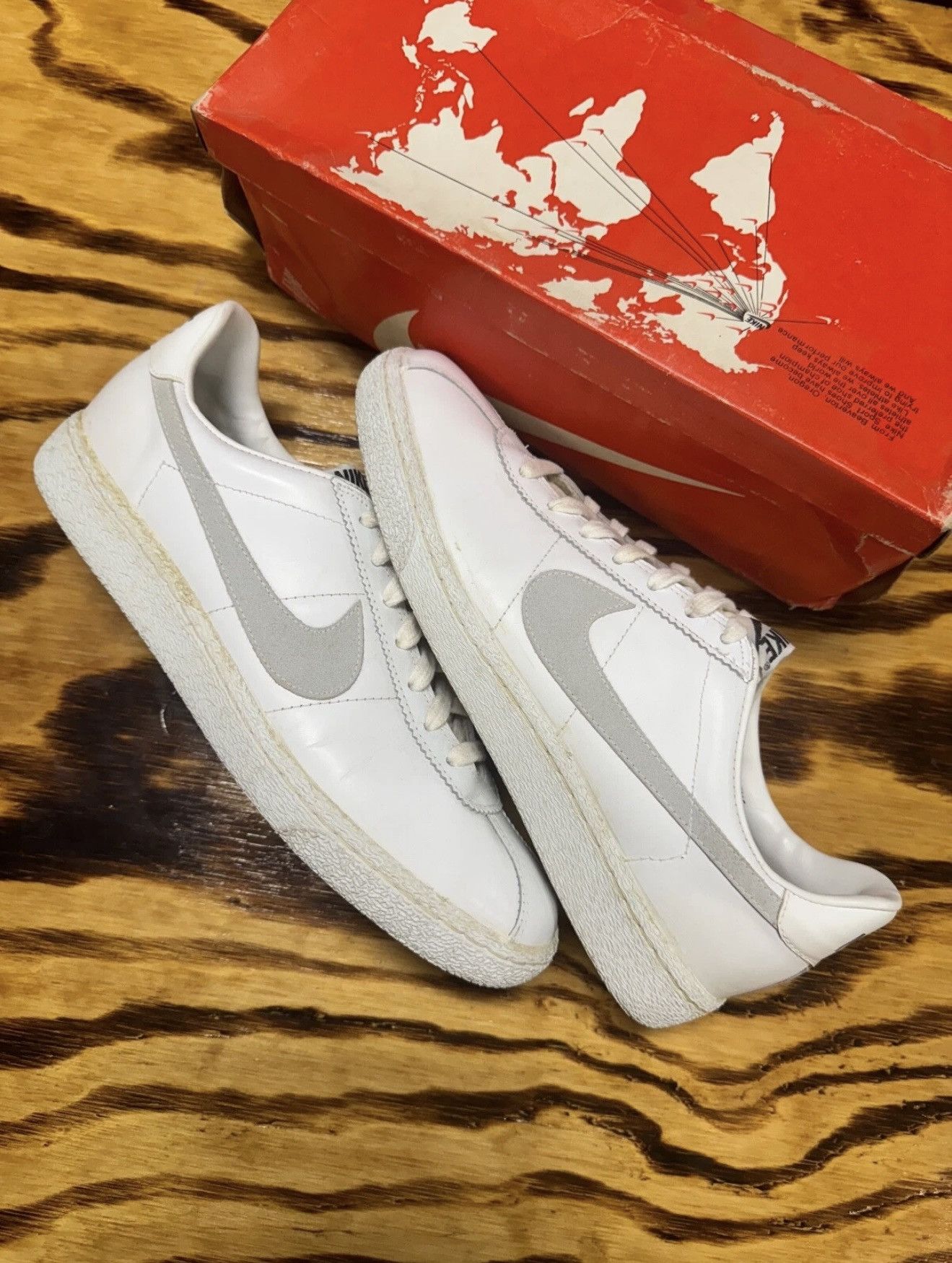 Nike Vintage 1982 Nike Bruin Leather Neutral Grey Size US 11.5 / EU 44-45 - 1 Thumbnail