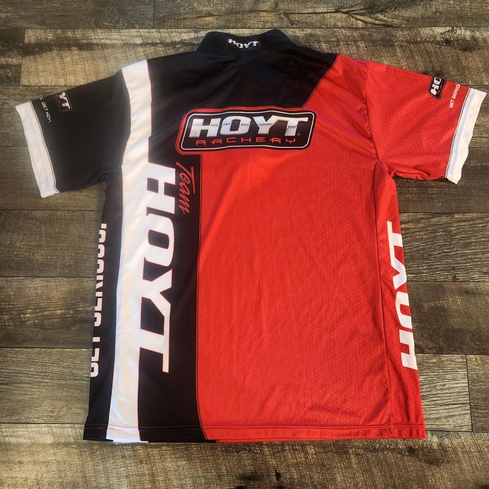 Vintage Hoyt Archery Performance 1/4 Zip Shirt Pullover Jersey Mens Large Red AOP Shirt Size US L / EU 52-54 / 3 - 7 Thumbnail
