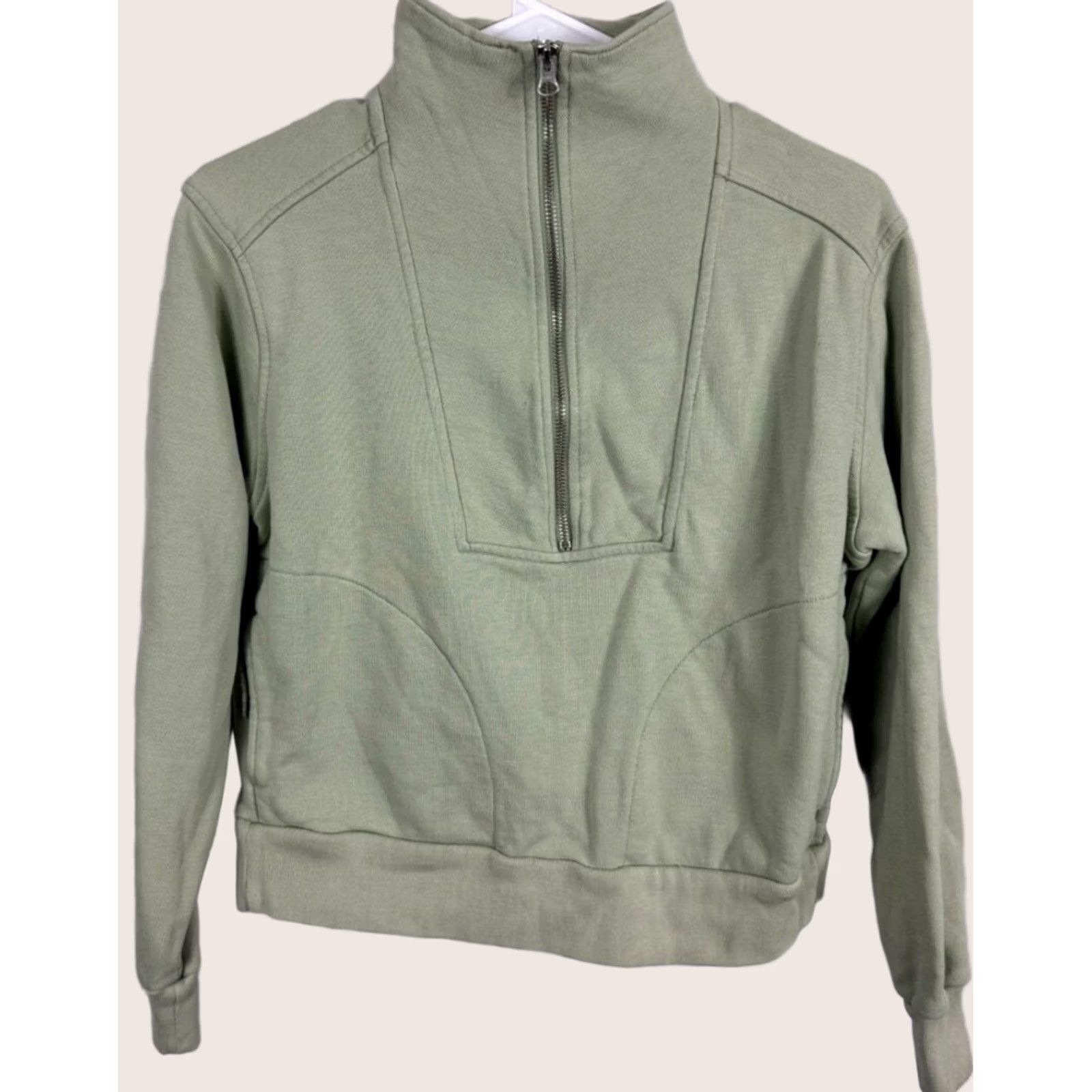 Everlane Everlane Organic Cotton Track Jacket Women XXS Green Long Sleeve Sweatshirt Size XXS / US 00 / IT 34 - 1 Thumbnail