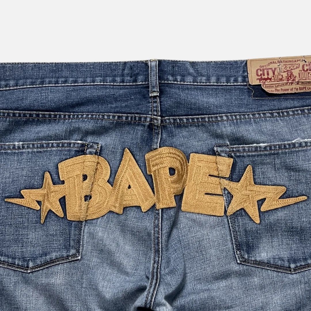 Bape BAPE SPELL OUT STA DENIM [W37] Size US 37 - 1 Thumbnail