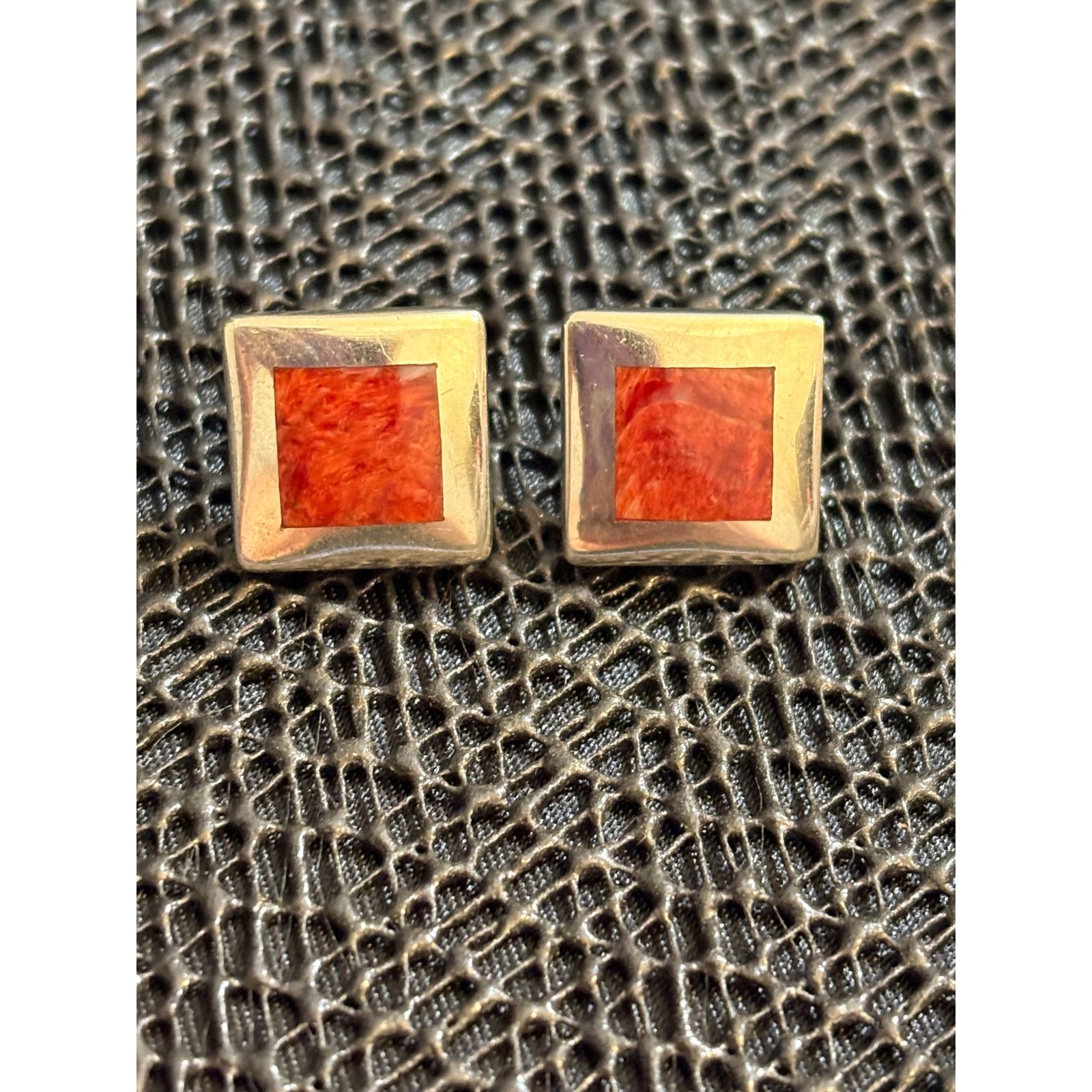 Other Vintage Genuine Coral 950 Sterling Silver Stud Earrings 0.5” Size ONE SIZE - 1 Thumbnail