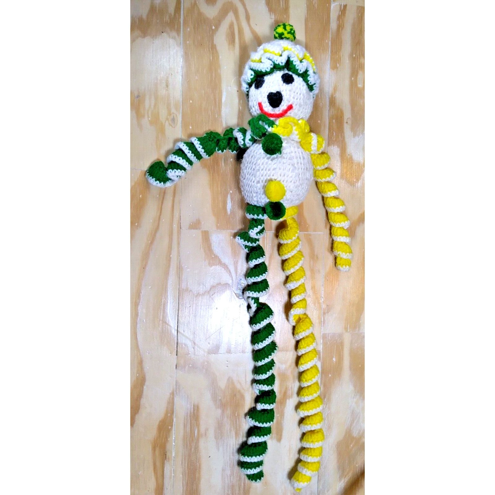 Handmade Snowman Amigurumi Style Crochet - Heavy Yarn Stuffed 29" Size ONE SIZE - 1 Thumbnail