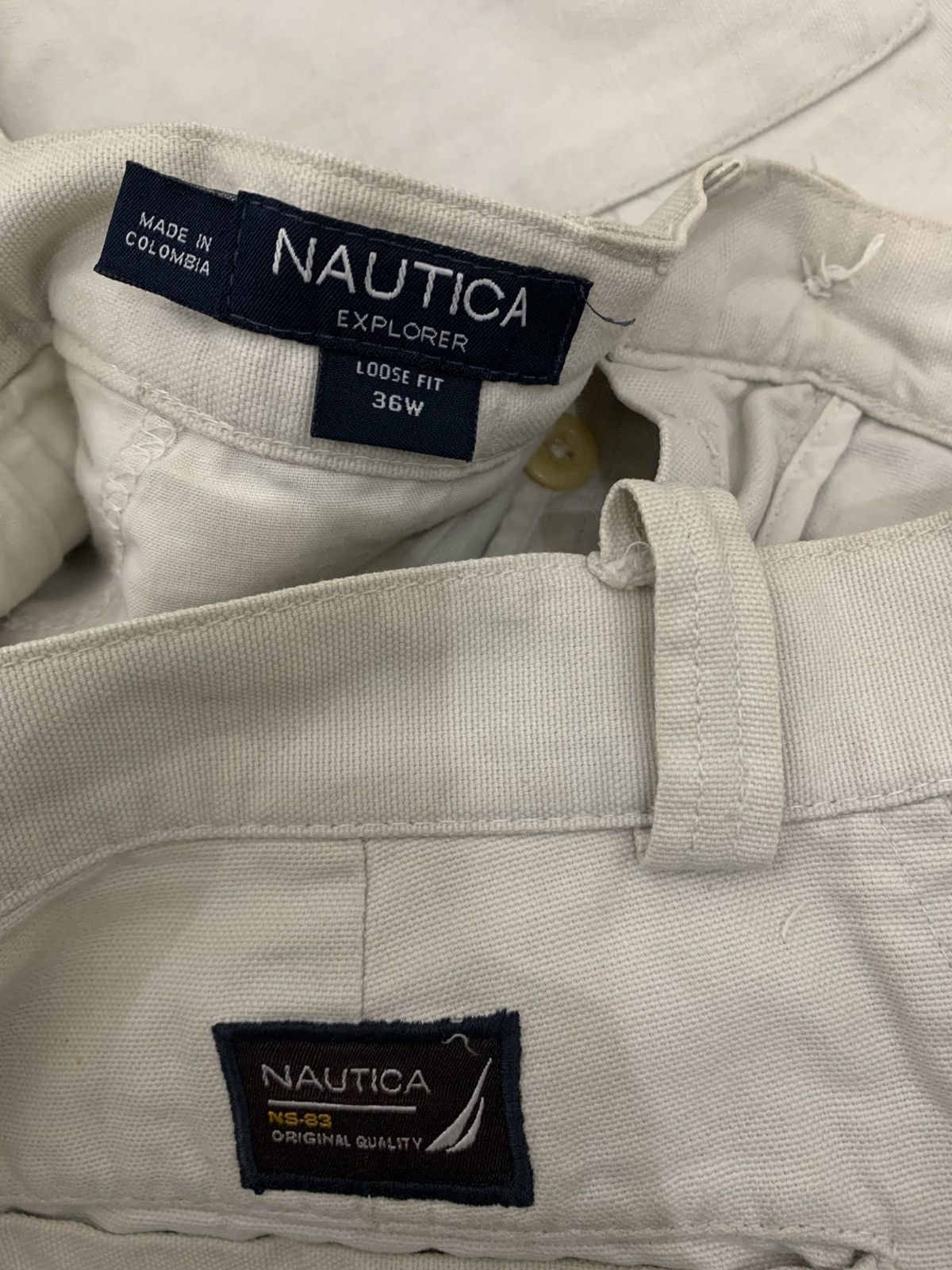 Nautica Vintage White 'Nautica' Y2K Regular Fit Cargo Shortpants Size US 30 / EU 46 - 7 Thumbnail