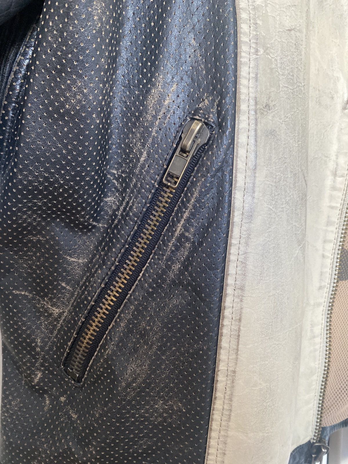 M. Julian × Wilsons Leather Two-Tone black and cream leather moto jacket Size US M / EU 48-50 / 2 - 7 Thumbnail