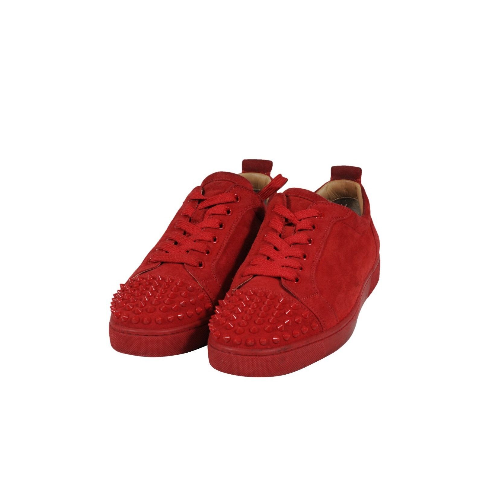 Christian Louboutin Louis Jr's Red Spike Suede Trainers Sneakers Low Top Size US 9 / EU 42 - 3 Thumbnail