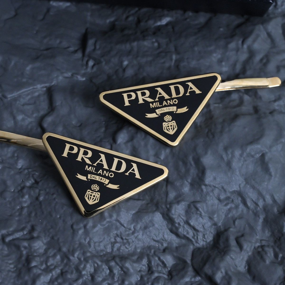 Prada PRADA SET OF 2 LOGO HAIR CLIPS Size ONE SIZE - 2 Thumbnail