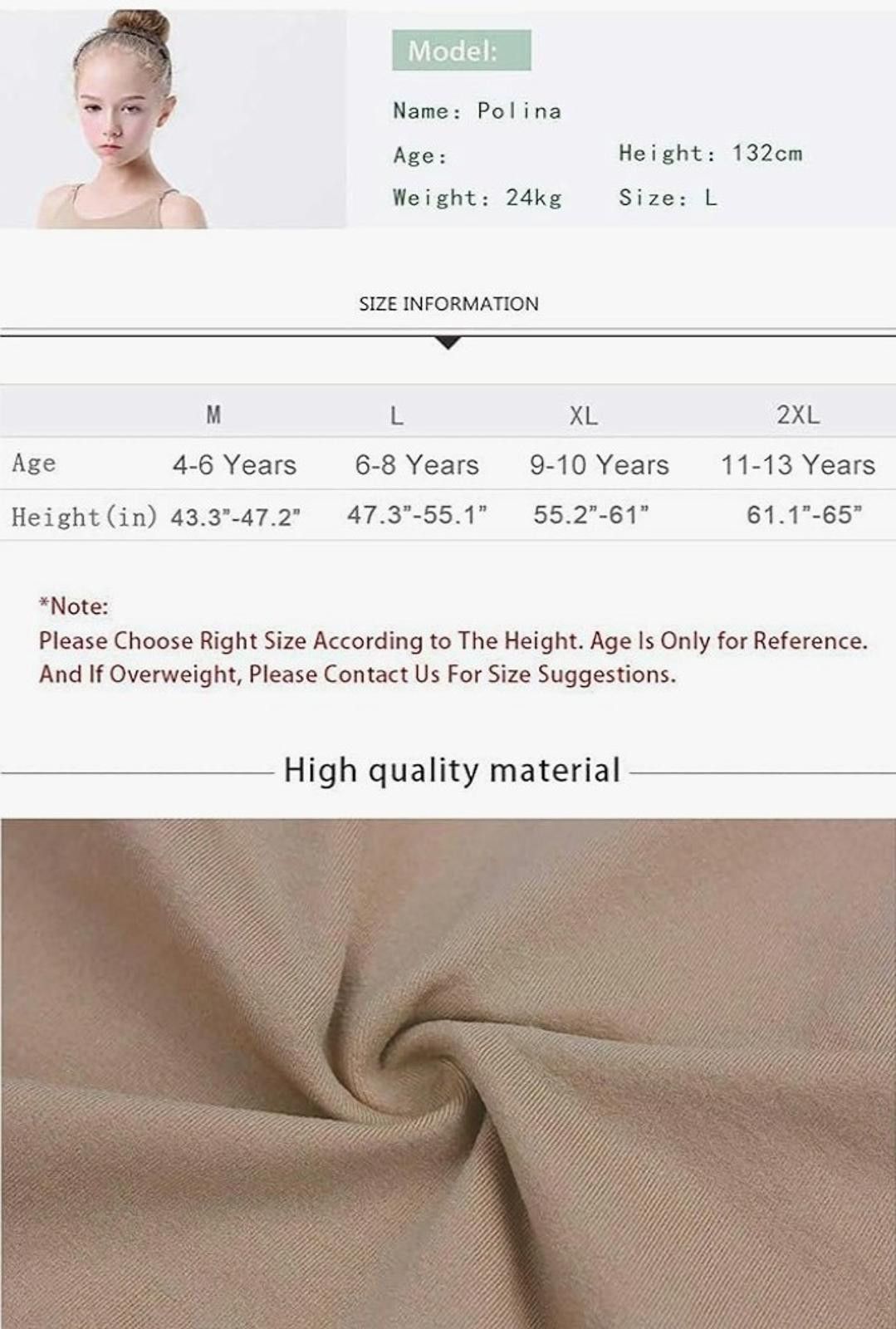 Other Kids Tan Ballet Leotard 4-6Y Adjustable Straps Gymnastics Size ONE SIZE - 6 Thumbnail