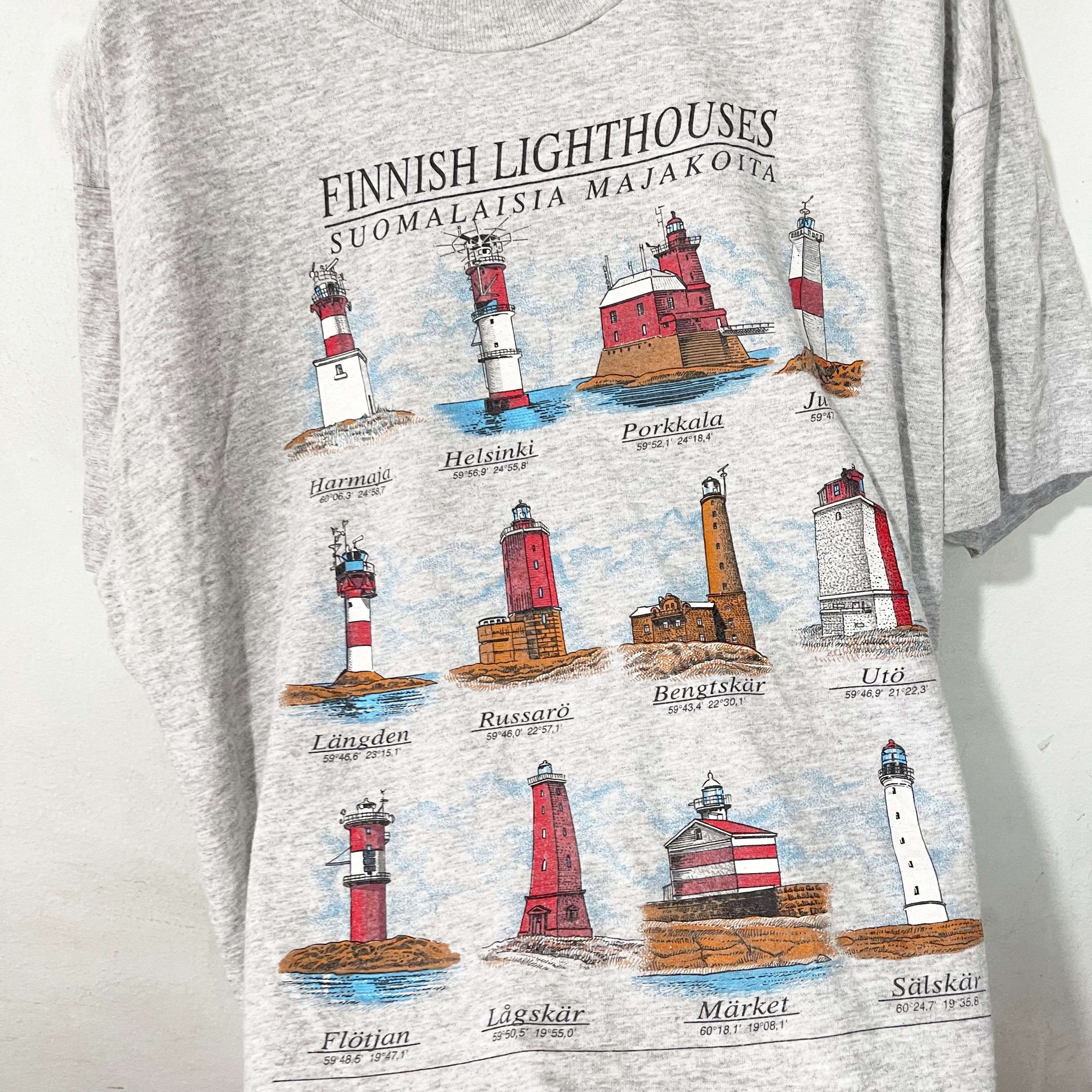Vintage Vintage 90s Finnish Lighthouses T-Shirt Size US L / EU 52-54 / 3 - 3 Thumbnail