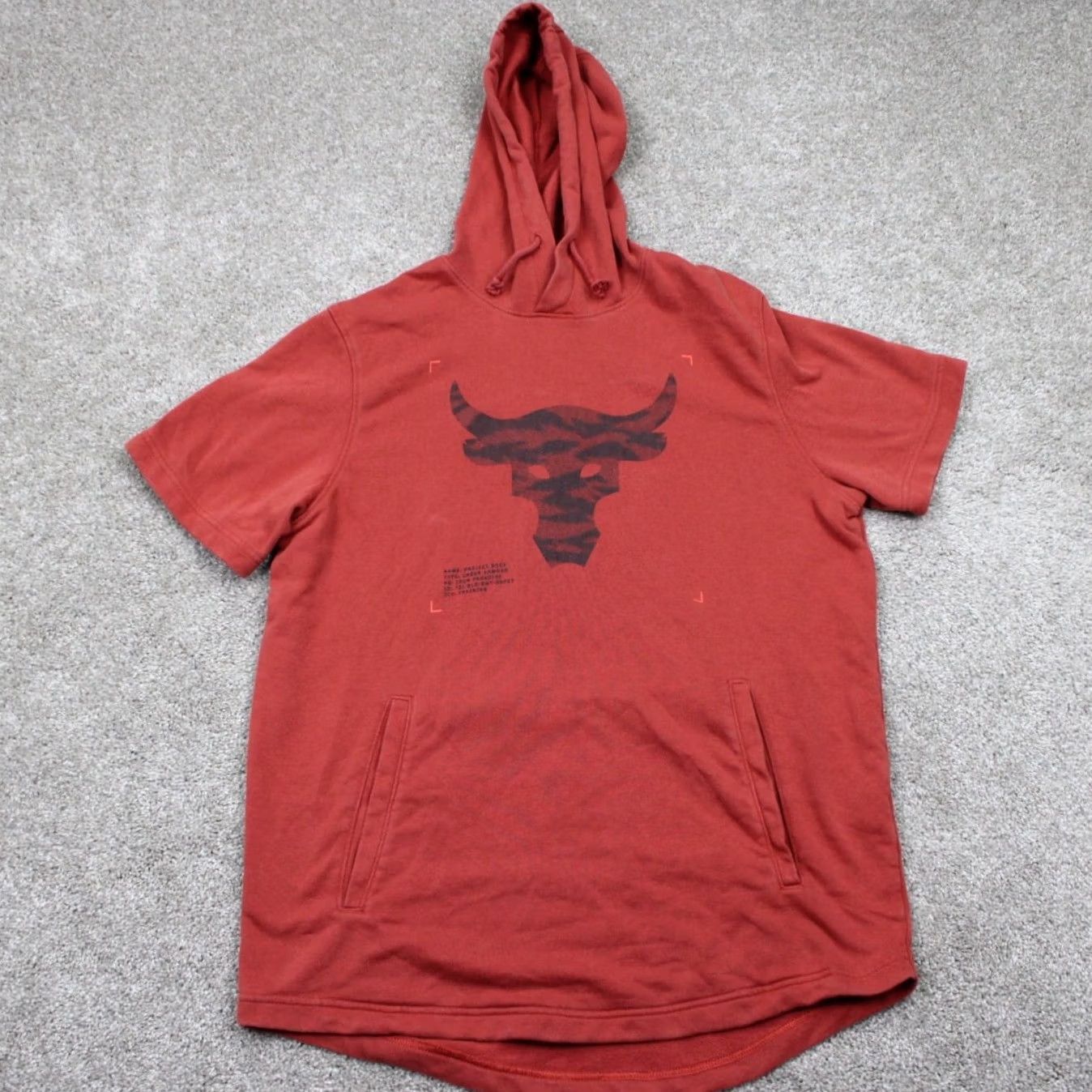 Under Armour Under Armour Project Rock Hooded Sweatshirt Hoodie Mens Medium Red Rock Theme Graphics Sweater Pullover Bodybuilding Gym Shirt Size US M / EU 48-50 / 2 - 2 Thumbnail
