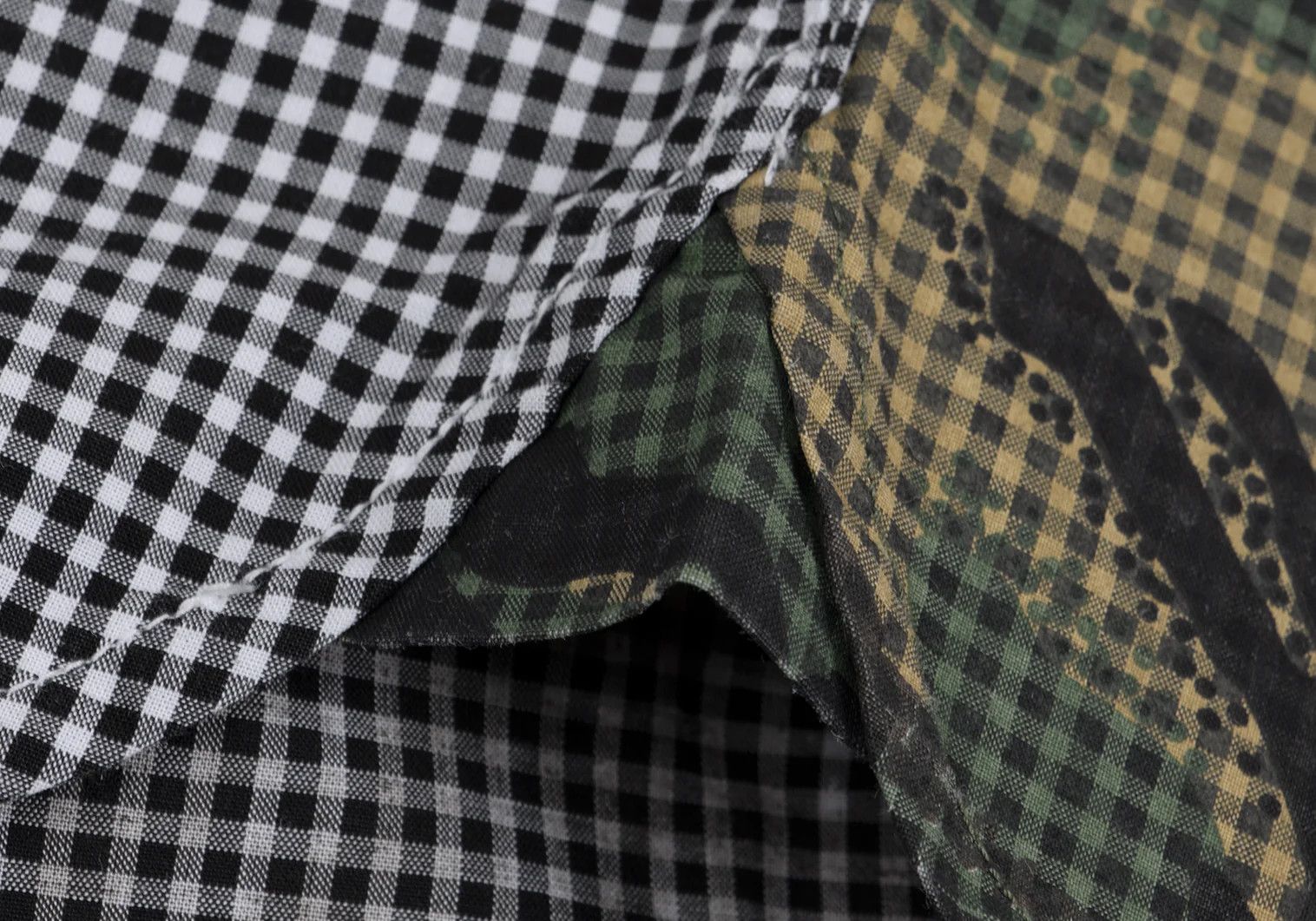 Fred Perry Camouflage Gingham Check Shirt in Black and White, XS Size US XS / EU 42 / 0 - 9 Thumbnail