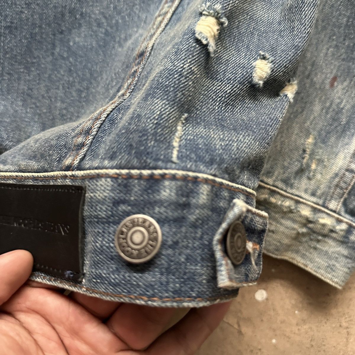 The Kooples The Kooples Distressed Denim Jacket Size US M / EU 48-50 / 2 - 7 Thumbnail