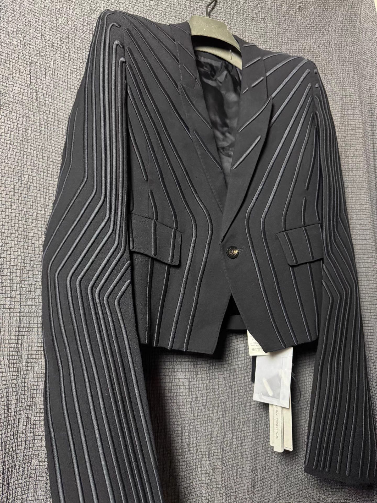Rick Owens Rick Owens 21FW cropped single-button suit jacket Size S / US 4 / IT 40 - 3 Thumbnail