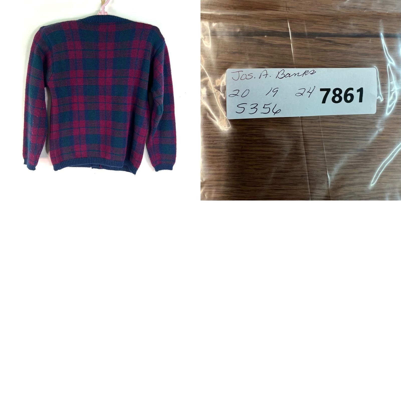 Jos. A. Bank Jos A Banks Cardigan Button Plaid Wool Sweater Womens Size S Blue Maroon Pockets Size S / US 4 / IT 40 - 8 Thumbnail