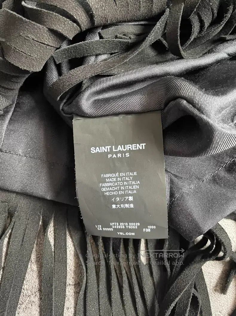 Saint Laurent Paris Saint Laurent Paris Black Suede Fringe Jacket Size XS / US 0-2 / IT 36-38 - 5 Thumbnail
