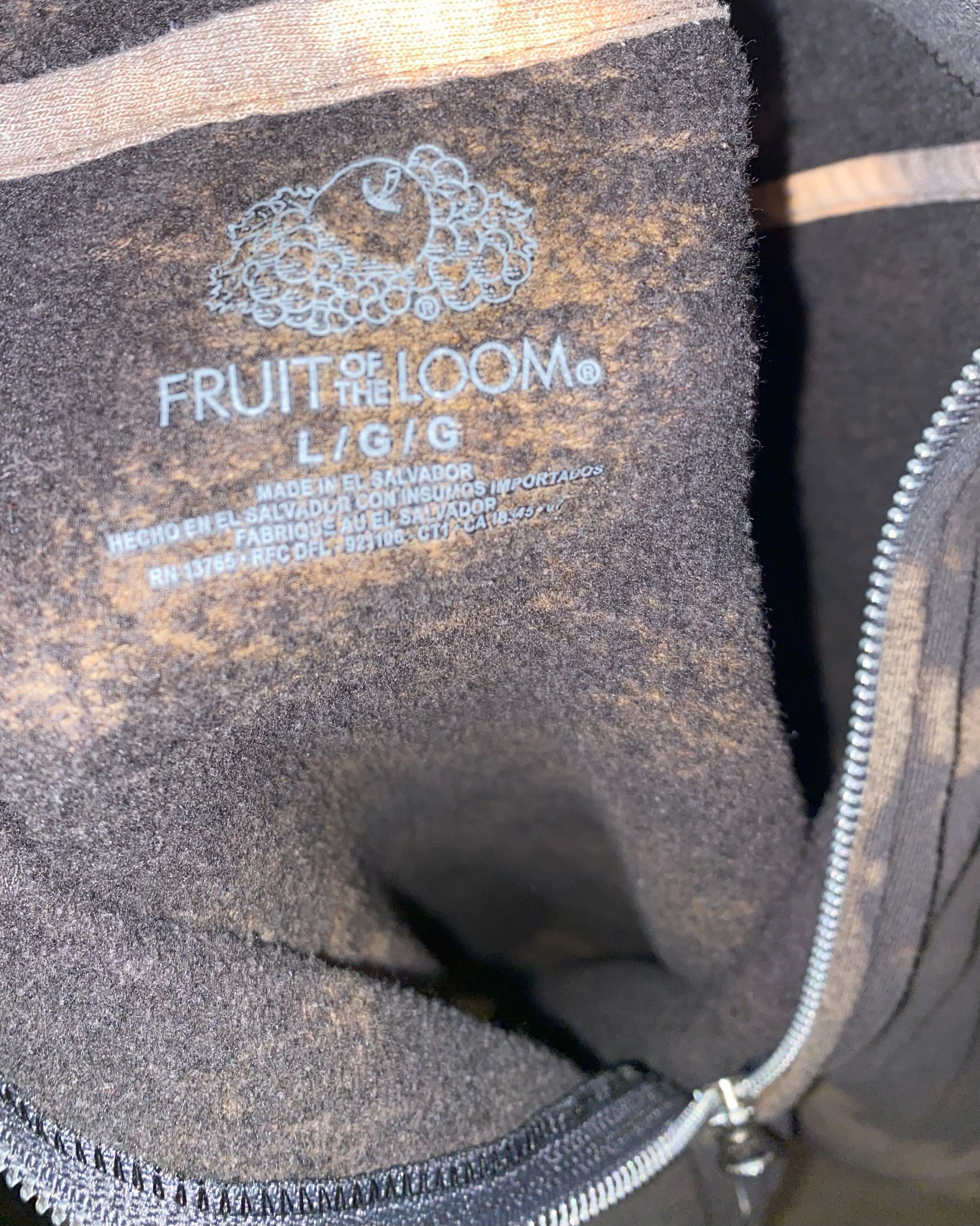 Fruit Of The Loom Bleach Dyed Zip Sweatshirt Size US L / EU 52-54 / 3 - 4 Thumbnail