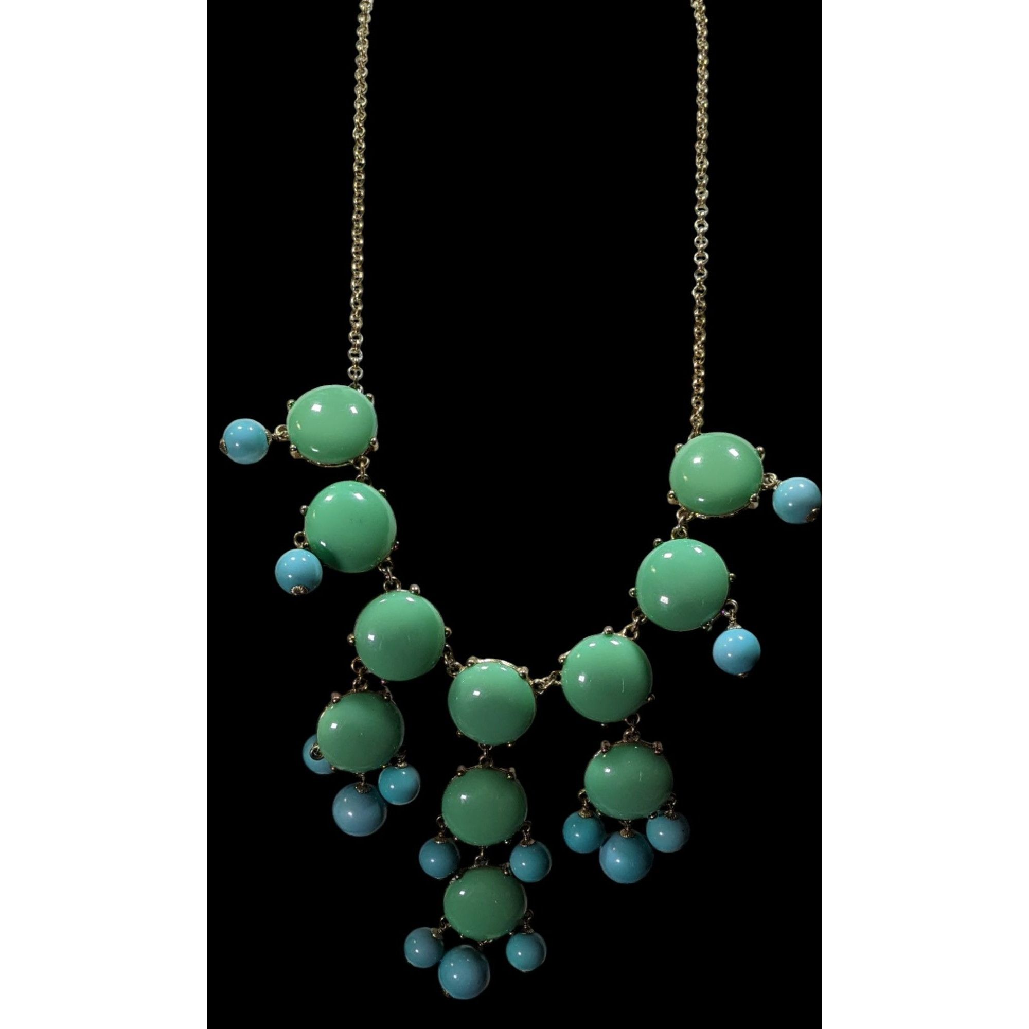 J.Crew J. Crew Y2K Preppy Green And Blue Statement Necklace Size ONE SIZE - 2 Thumbnail
