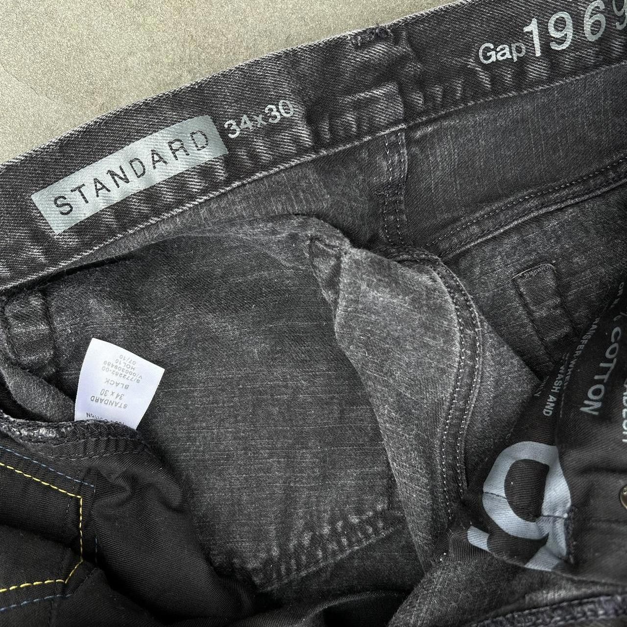 Gap Y2K Faded Black Distressed Washed Jeans Size US 34 / EU 50 - 3 Thumbnail