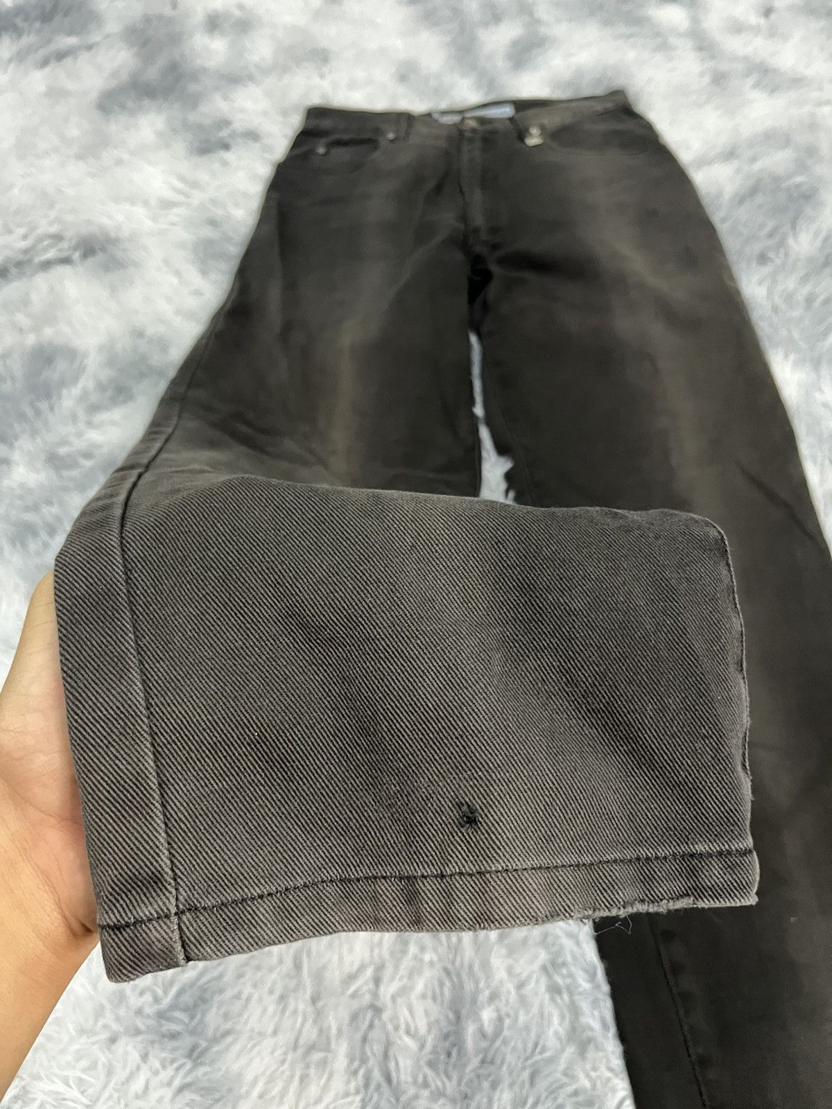 Saint Laurent Paris Vintage Saint Laurent Paris Black Sun Faded Pants Size US 30 / EU 46 - 8 Thumbnail