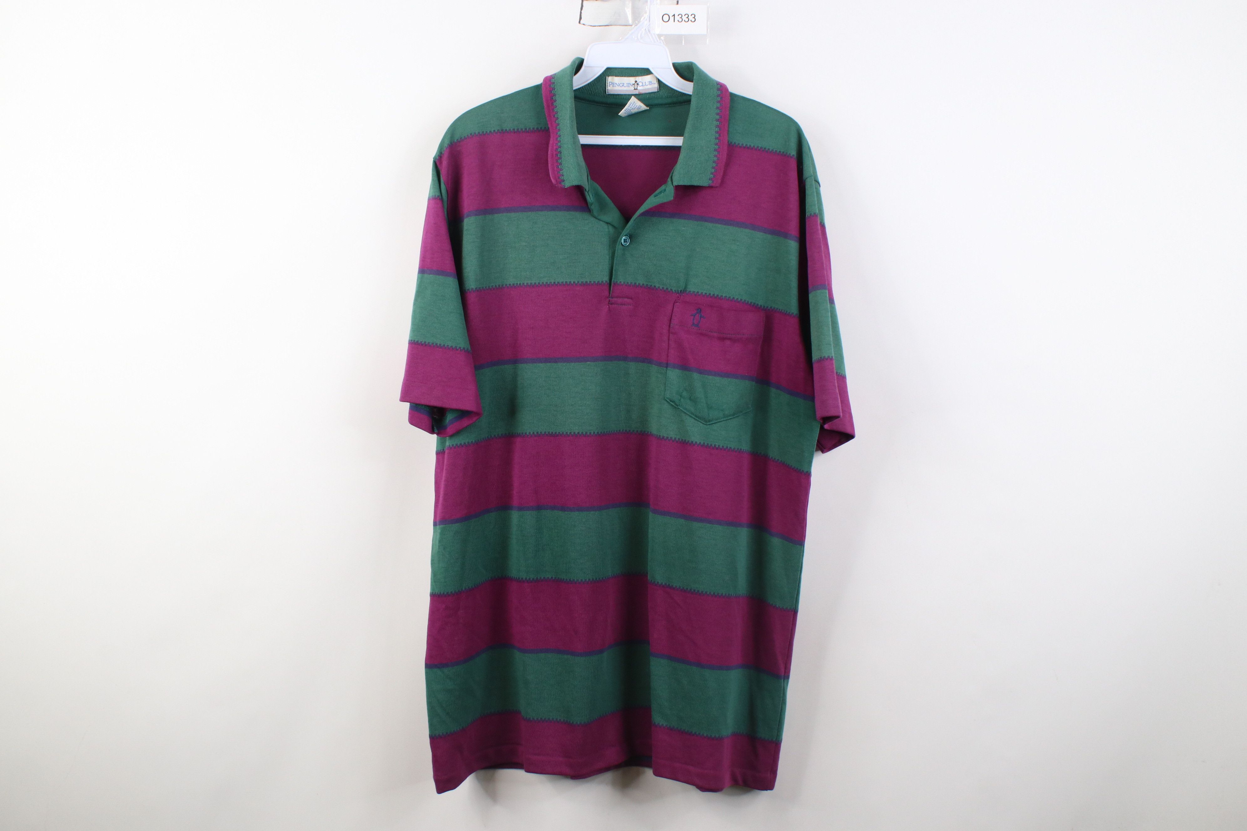 Vintage Vintage 80s 90s Streetwear Knit Striped Golf Polo Shirt USA Size US XL / EU 56 / 4 - 1 Thumbnail