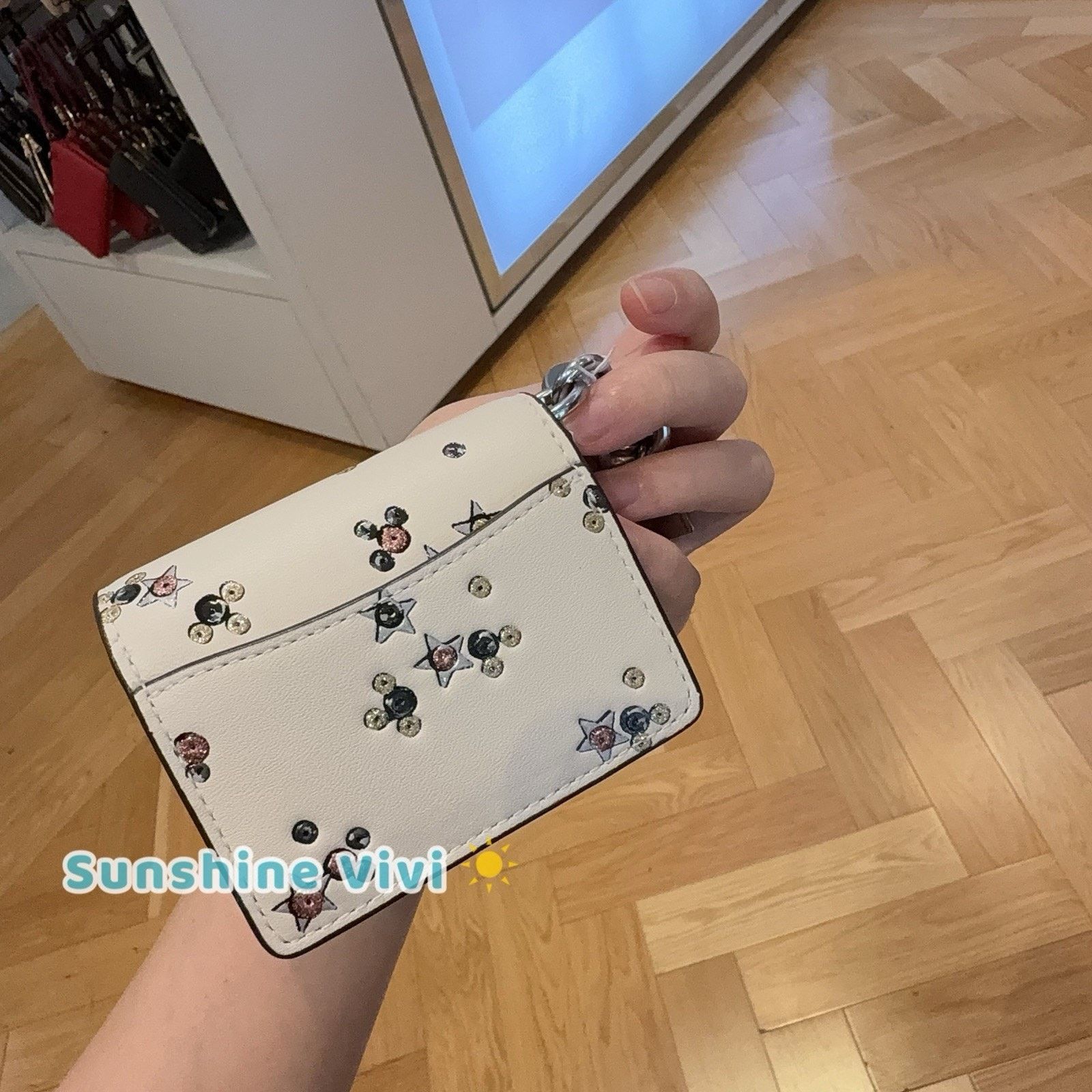 Coach NWT Coach Klare Bag Charm With Star Print CCF23 Silver Chalk Size ONE SIZE - 6 Thumbnail