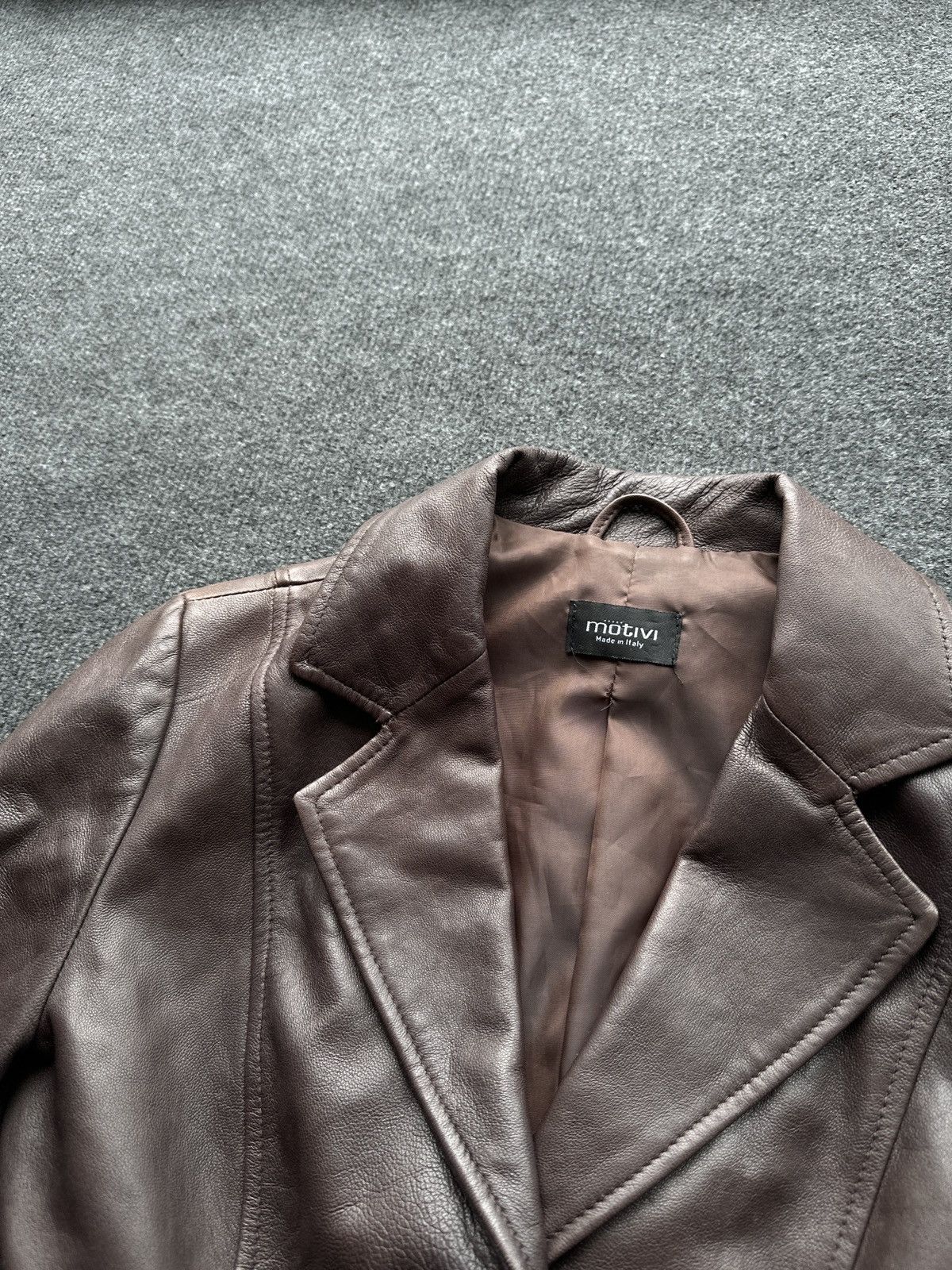 Leather 🚨 LEATHER BROWN BLAZER JACKET WOMEN LUXURY OLD MONEY Size M / US 6-8 / IT 42-44 - 7 Thumbnail