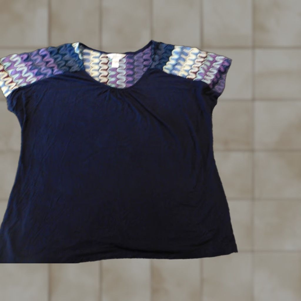 Vintage Christopher & Banks Womens Blouse XL Blue Pullover Casual Size XL / US 12-14 / IT 48-50 - 1 Thumbnail