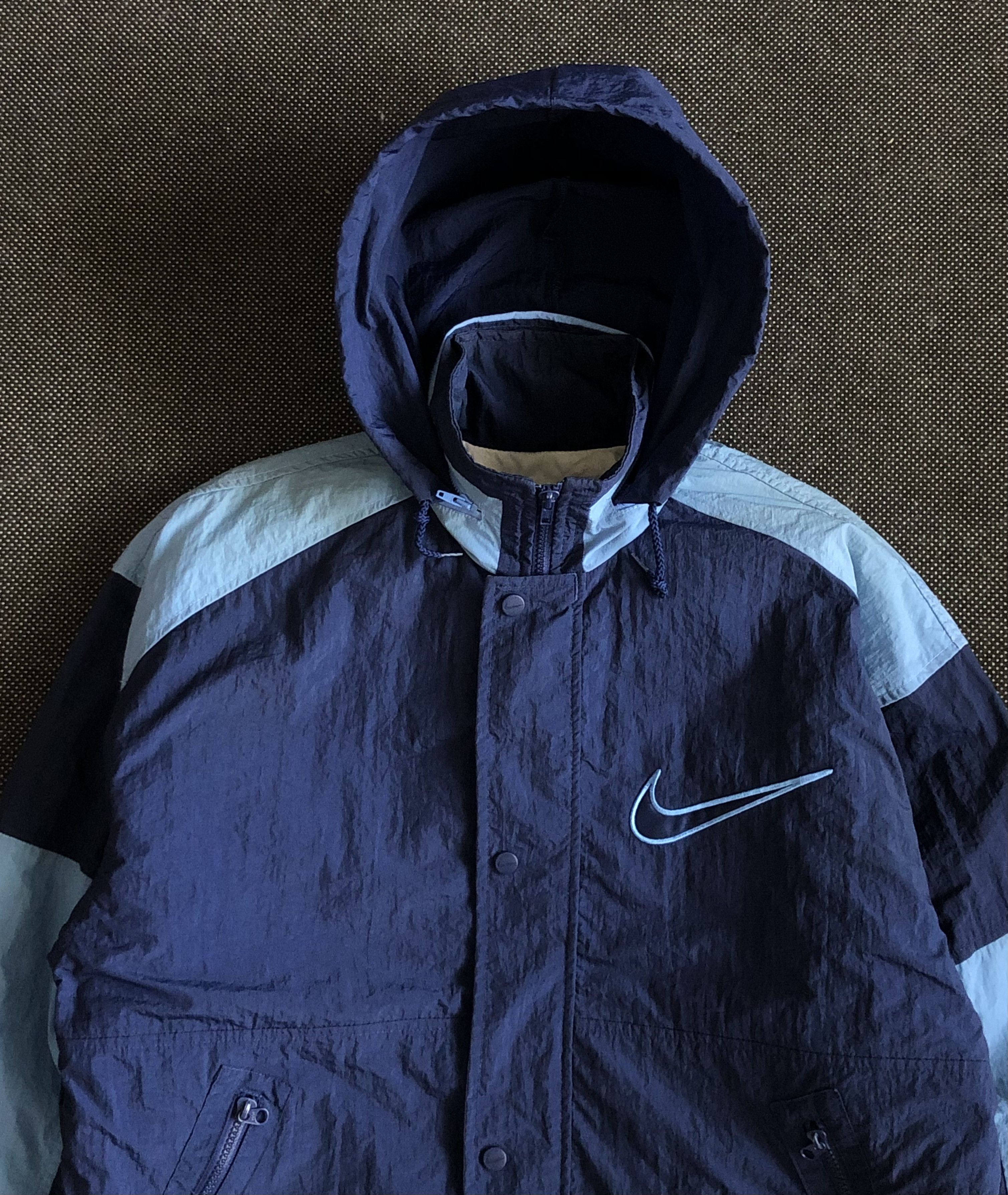 Nike × Vintage RARE🔥90’S NIKE BASKETBALL OVERSIZED HOODED JACKET Size US L / EU 52-54 / 3 - 5 Thumbnail