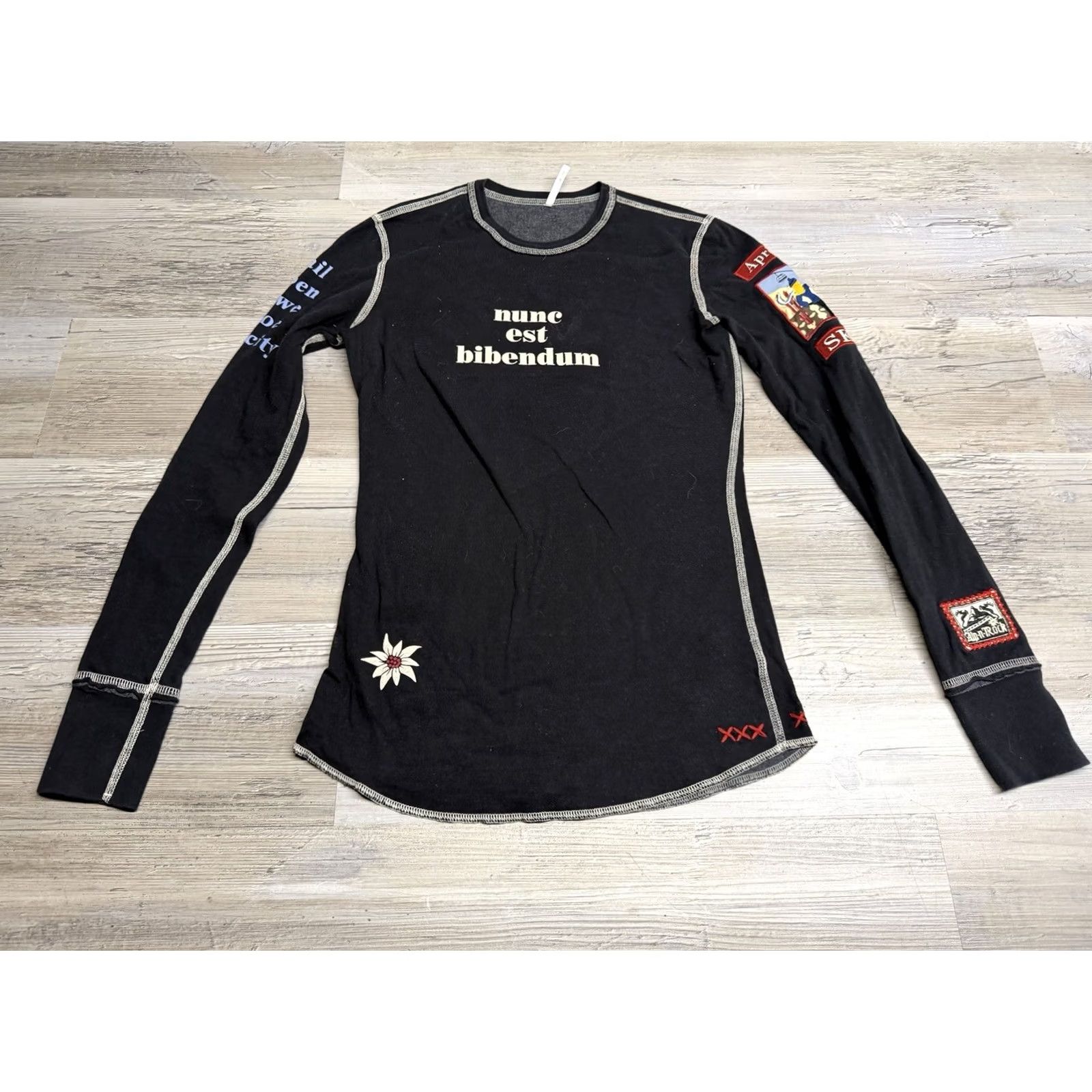 Vintage Alp-n-Rock Women's Embroidered Long Sleeve Shirt Apres Ski Patch Black Size S Express Mens Womens Girls Size S / US 4 / IT 40 - 2 Thumbnail