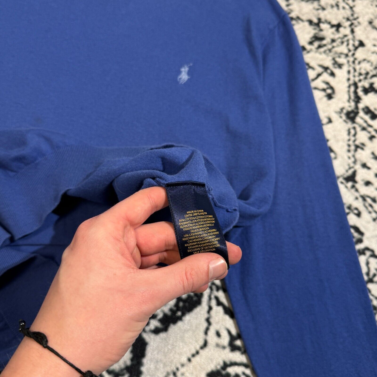 Ralph Lauren × Vintage Vintage Ralph Lauren Blue Cotton Sweater Size XL Boho Y2K Size US XL / EU 56 / 4 - 11 Thumbnail
