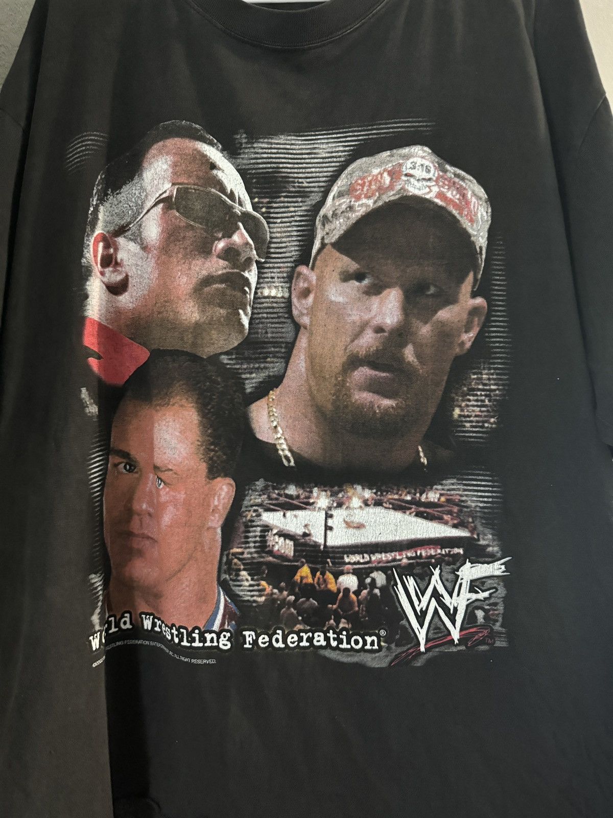 Vintage × WWE × WWF VTG! The Rock, Stone Cold & Kurt Angle WWF Tee - XL Size US XL / EU 56 / 4 - 2 Thumbnail