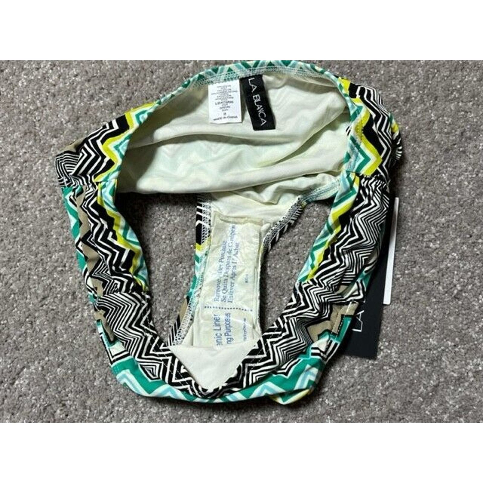 Other La Blanca Womens 8 Chevron Bikini Swim Bottom Green Nylon Size M / US 6-8 / IT 42-44 - 3 Thumbnail