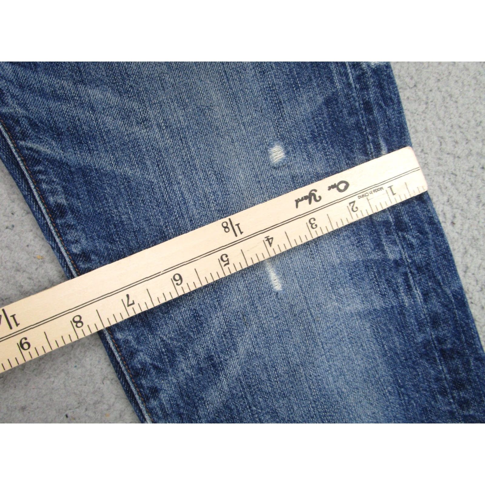 Madewell Madewell Jeans Womens 25 Blue Medium Wash Distressed Crop Straight Leg Raw Hem Size 42" / US 20 - 7 Thumbnail