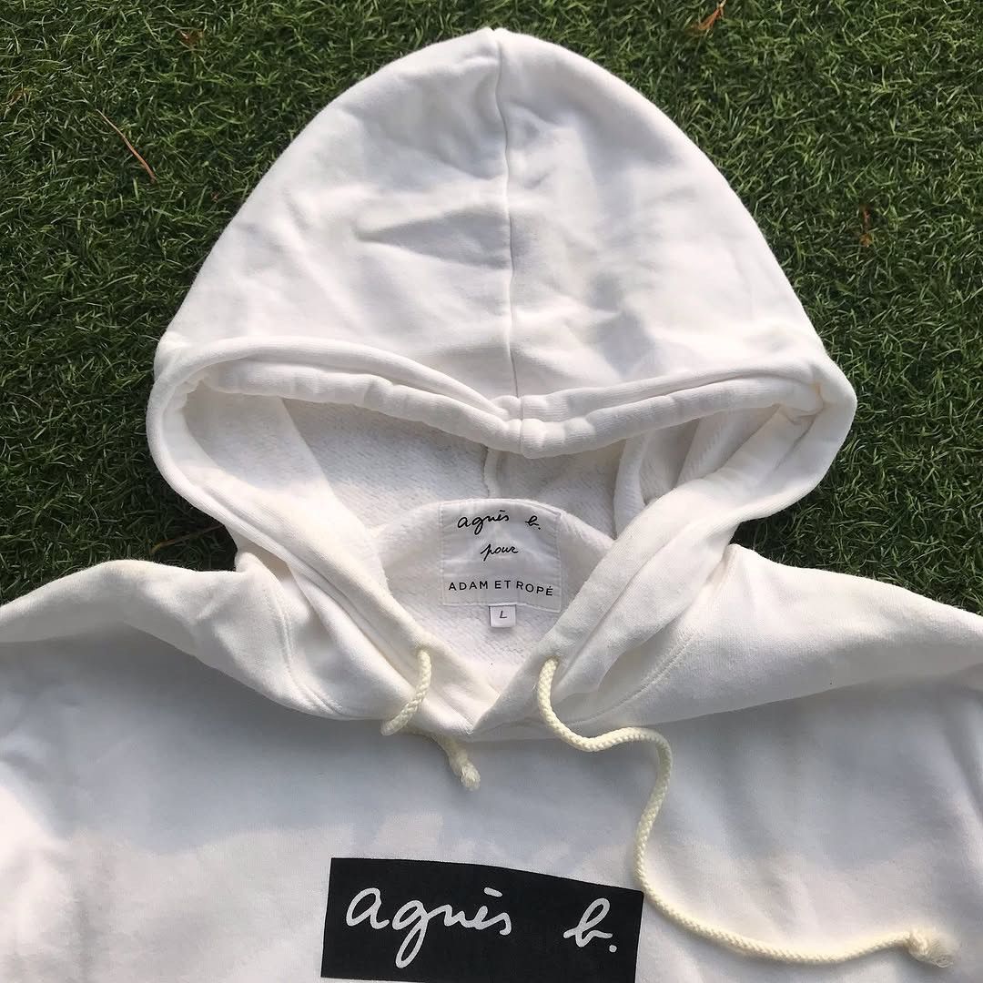 ADAM ET ROPE × Japanese Brand × agnes b. Vintage Agnes B Homme x adam et rope White Hoodie Jacket box Size US M / EU 48-50 / 2 - 9 Thumbnail