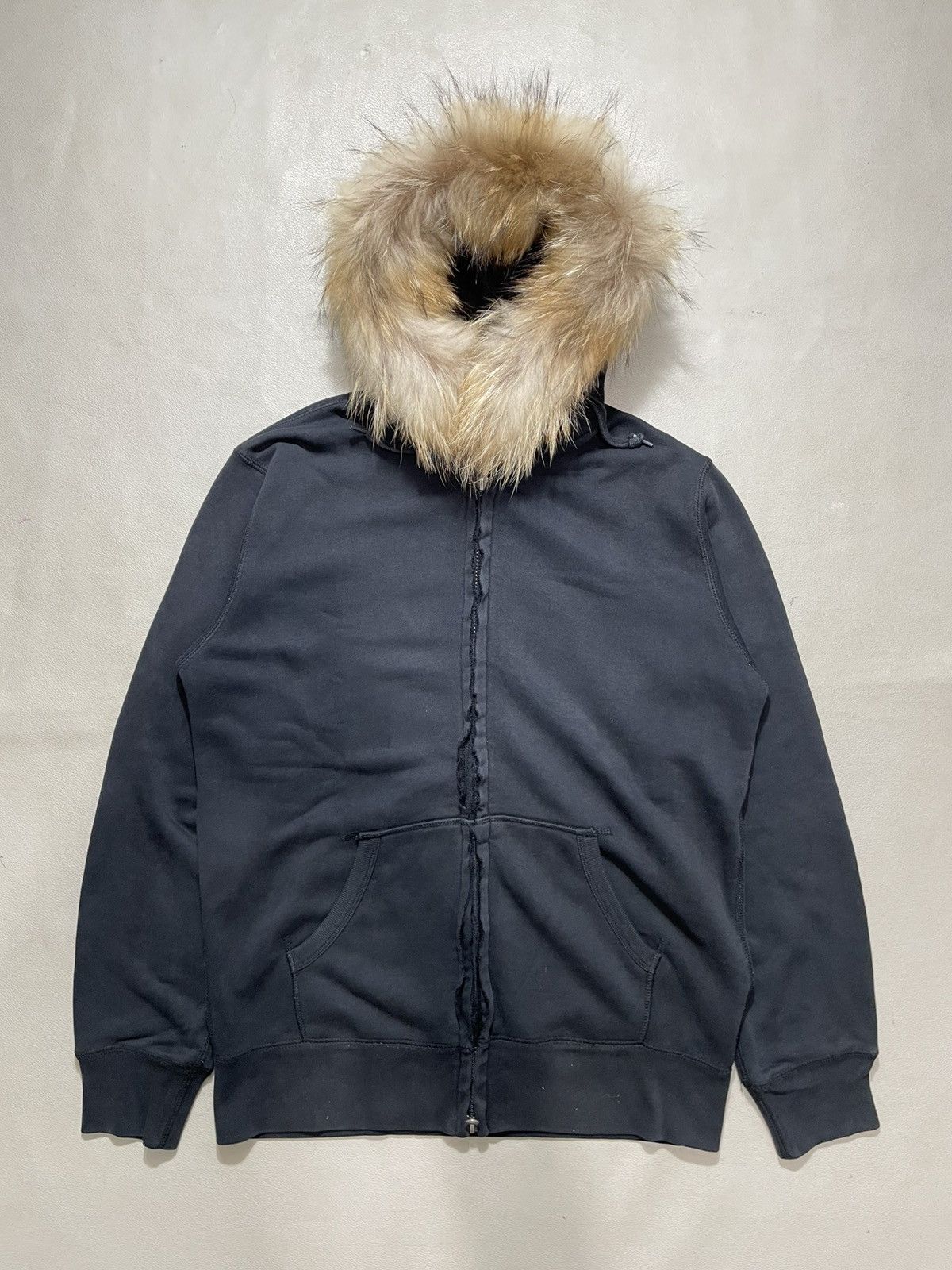 If Six Was Nine Japanese Black Distressed Zip Fur Hoodie ifisix lgb style Size US L / EU 52-54 / 3 - 1 Thumbnail