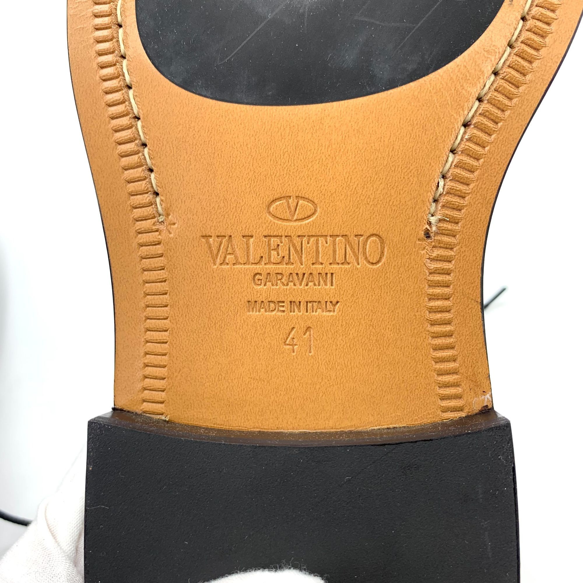 Valentino Valentino Garavani Mens Black Leather Lace-Up Shoes Size 41 Size US 7.5 / EU 40-41 - 4 Thumbnail