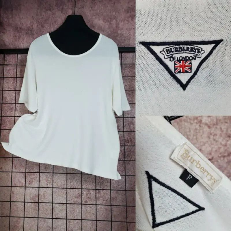 Burberry White Cotton Tee with Logo