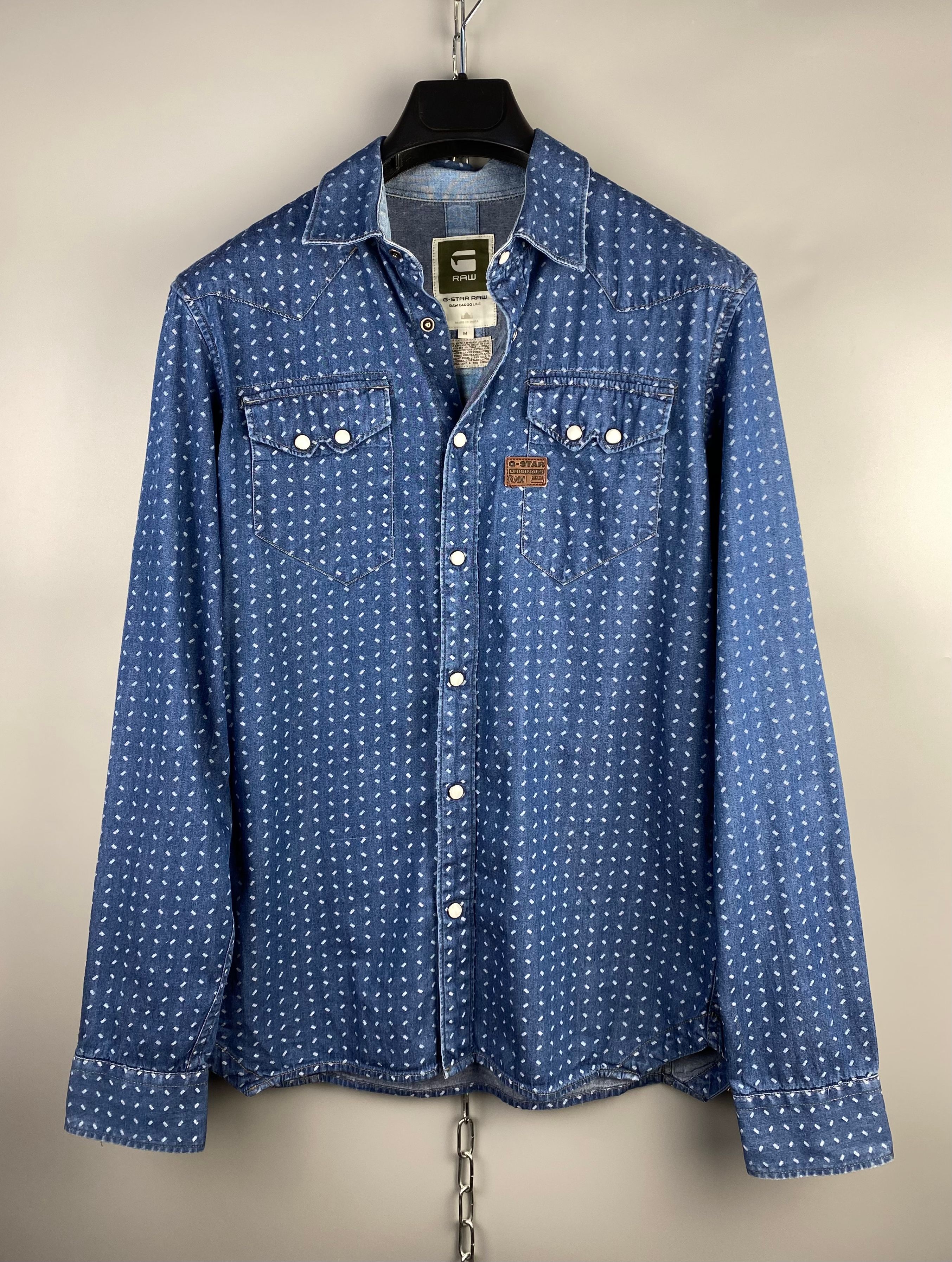 Pre-owned G-star Raw G Star Button Western Long Sleeve Shirt In Blue