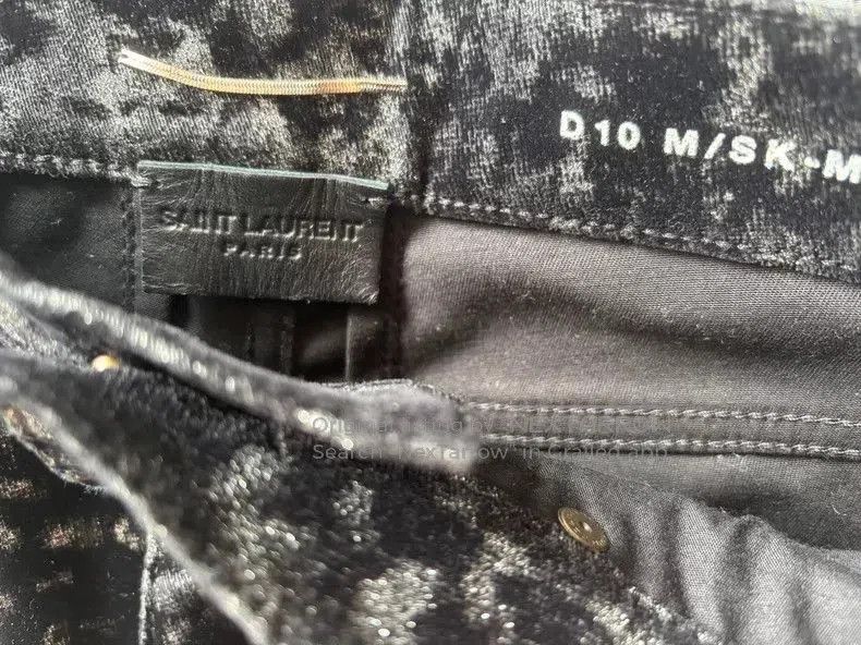 Saint Laurent Paris Saint Laurent 16FW Sequin Velvet Jeans. Size US 30 / EU 46 - 3 Thumbnail