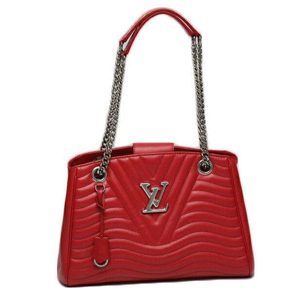 Louis Vuitton New Wave Chain Tote Shoulder Bag Red+