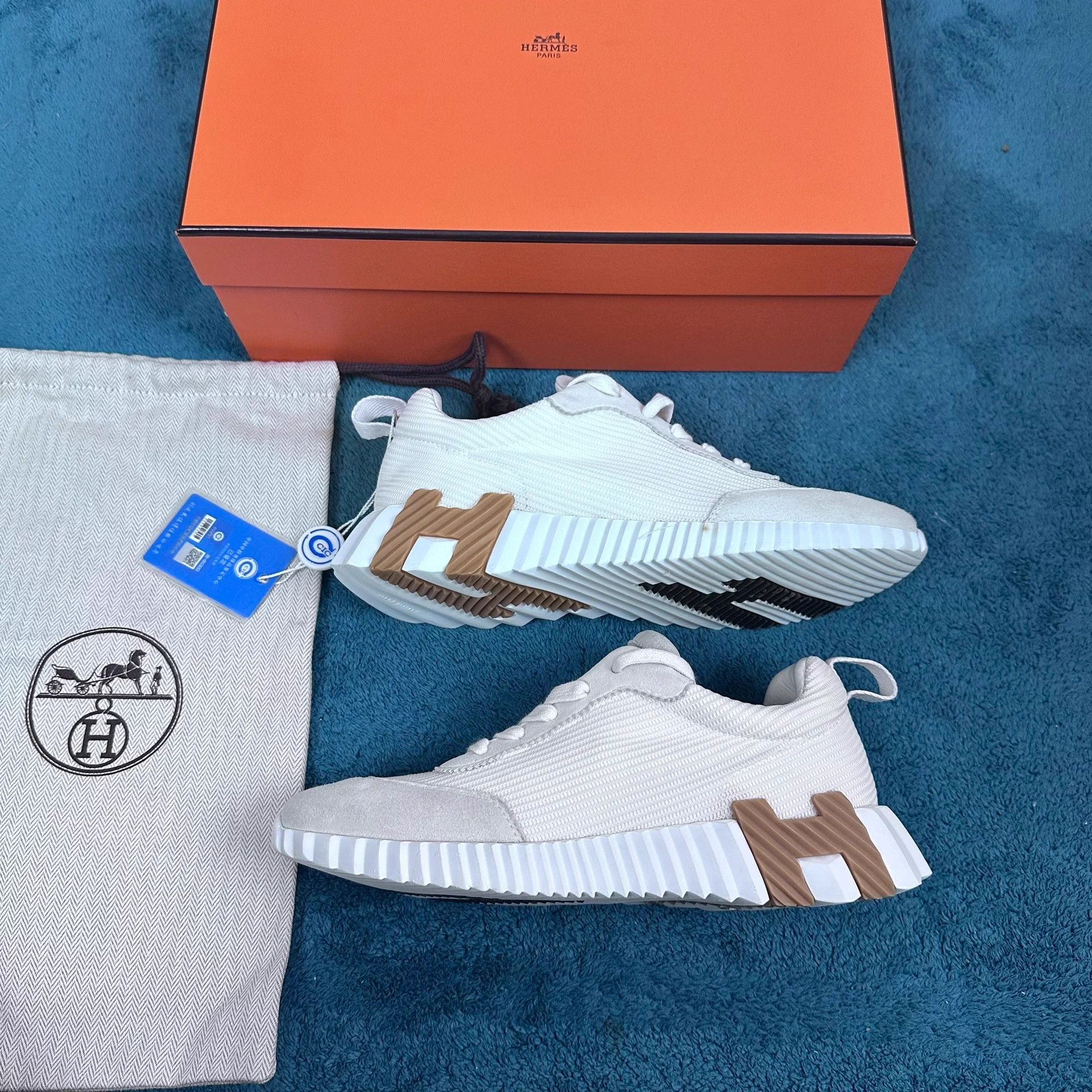 Hermes Hermès Bouncing Mesh Low Top White 36.5 Accessories Size US 5.5 / IT 35.5 - 2 Thumbnail