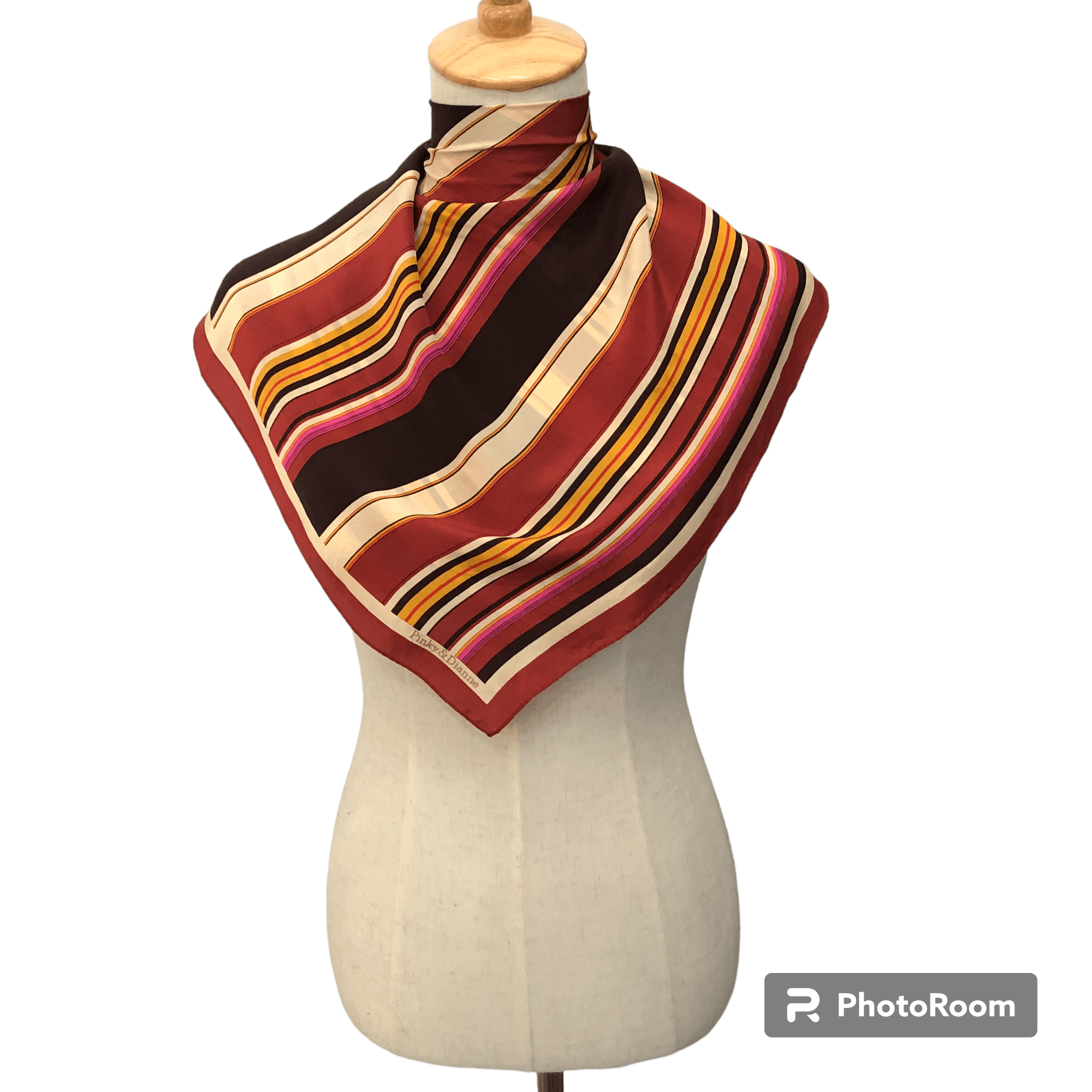 Pinky and Dianne Colorful Stripes Silk Scarf M285