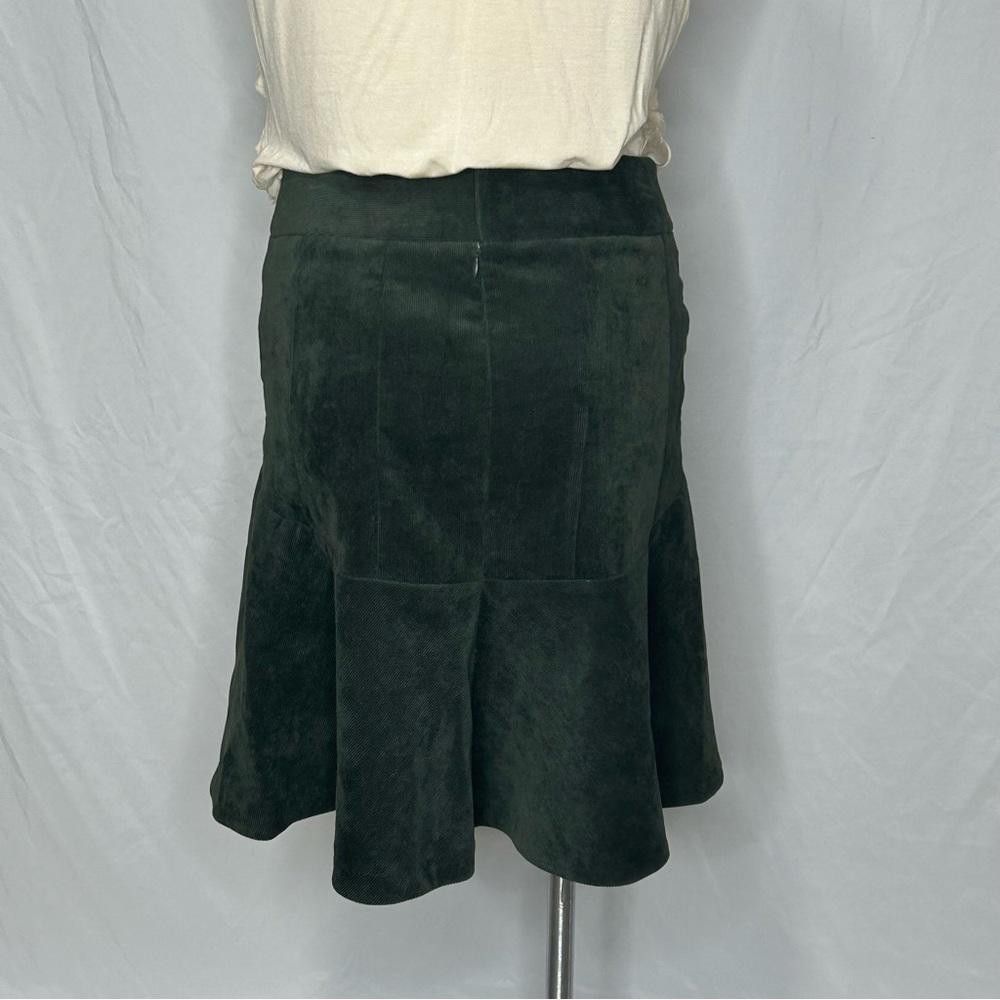 Designer NWT Chelsea & Theodore Dark Olive Corduroy A-Line Skirt, 8 Size 30" / US 8 / IT 44 - 5 Thumbnail