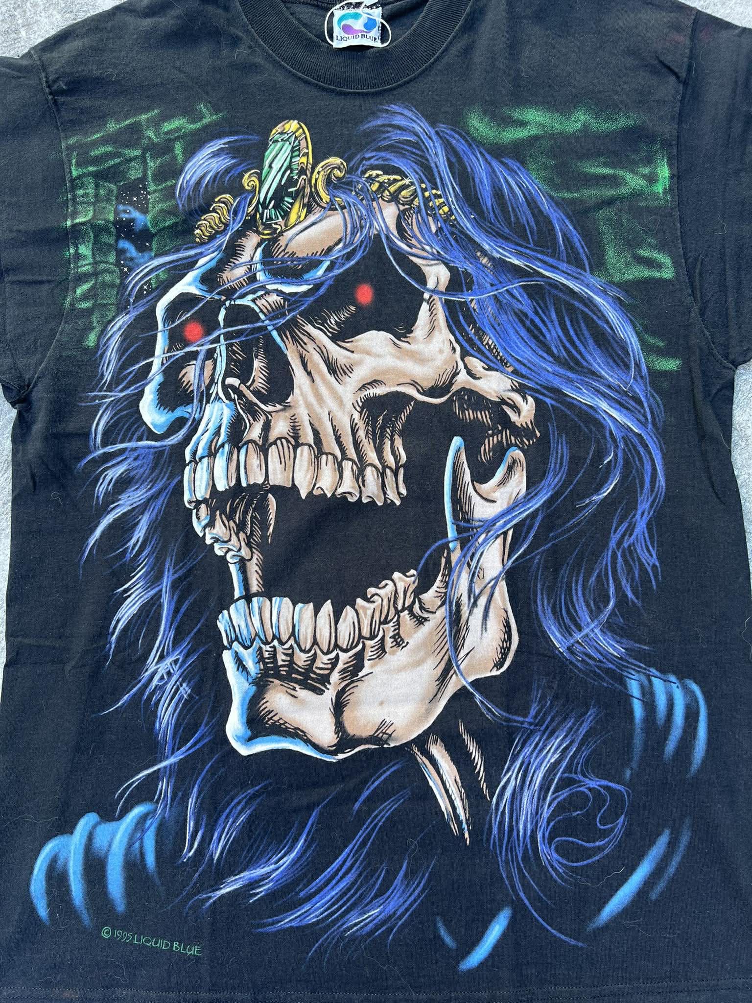 Liquid Blue Rare 1995 Liquid Blue Skull King Wolf Size US XL / EU 56 / 4 - 3 Thumbnail