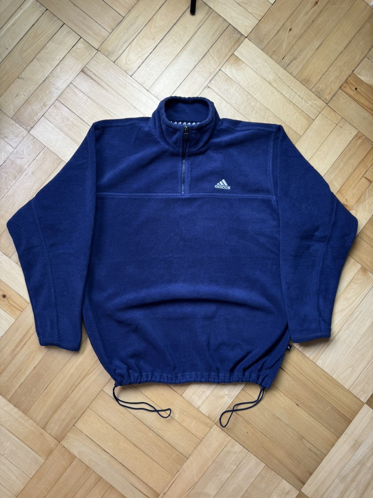 Adidas Y2K Adidas Teal Fleece Quarter Zip Size US L / EU 52-54 / 3 - 1 Thumbnail
